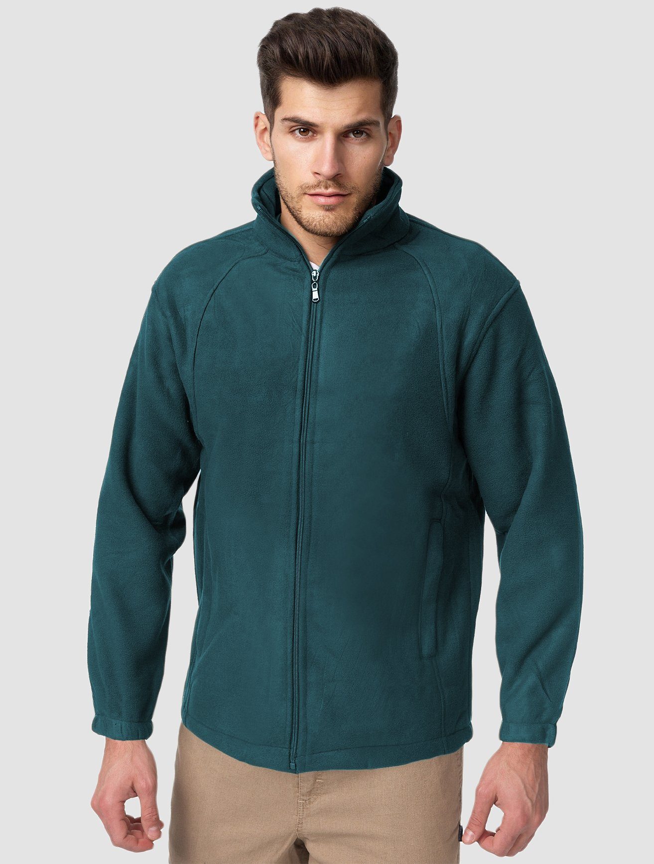 Petrol Zip Fleece Übergangsjacke Kapuze Sweatshirt ohne Jacke in Full Egomaxx 5169 Hoodie