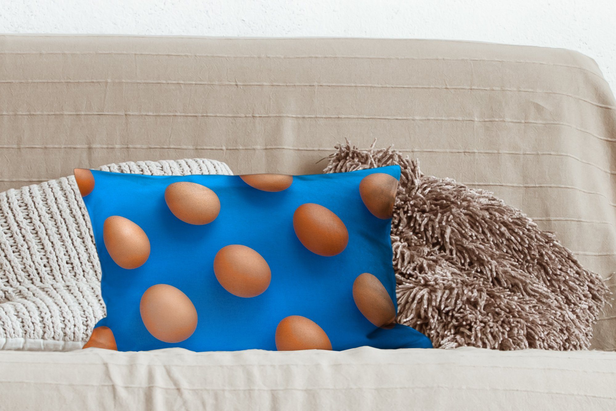 MuchoWow Dekokissen Eier, mit Zierkissen, Wohzimmer Schlafzimmer Dekokissen Dekoration, Füllung