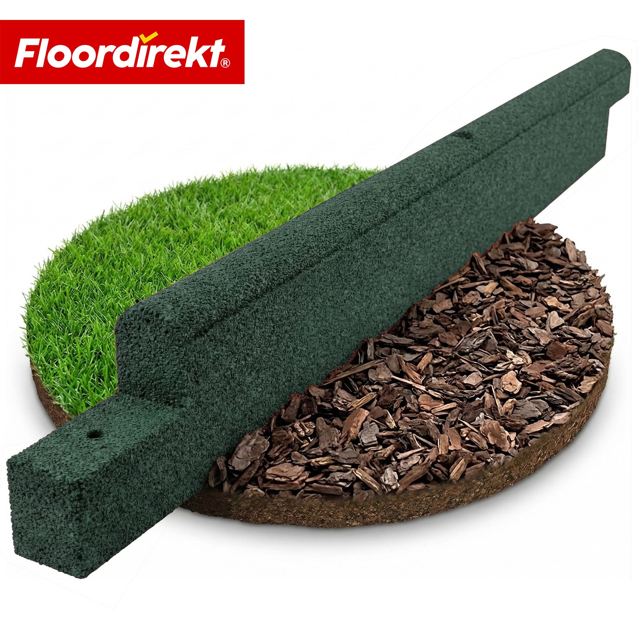 Floordirekt Rasenkante Gummi Randstein flexibel Garten Wege Terrasse wetterfest recycelt, für Garten, Wege & Terrasse, flexibel