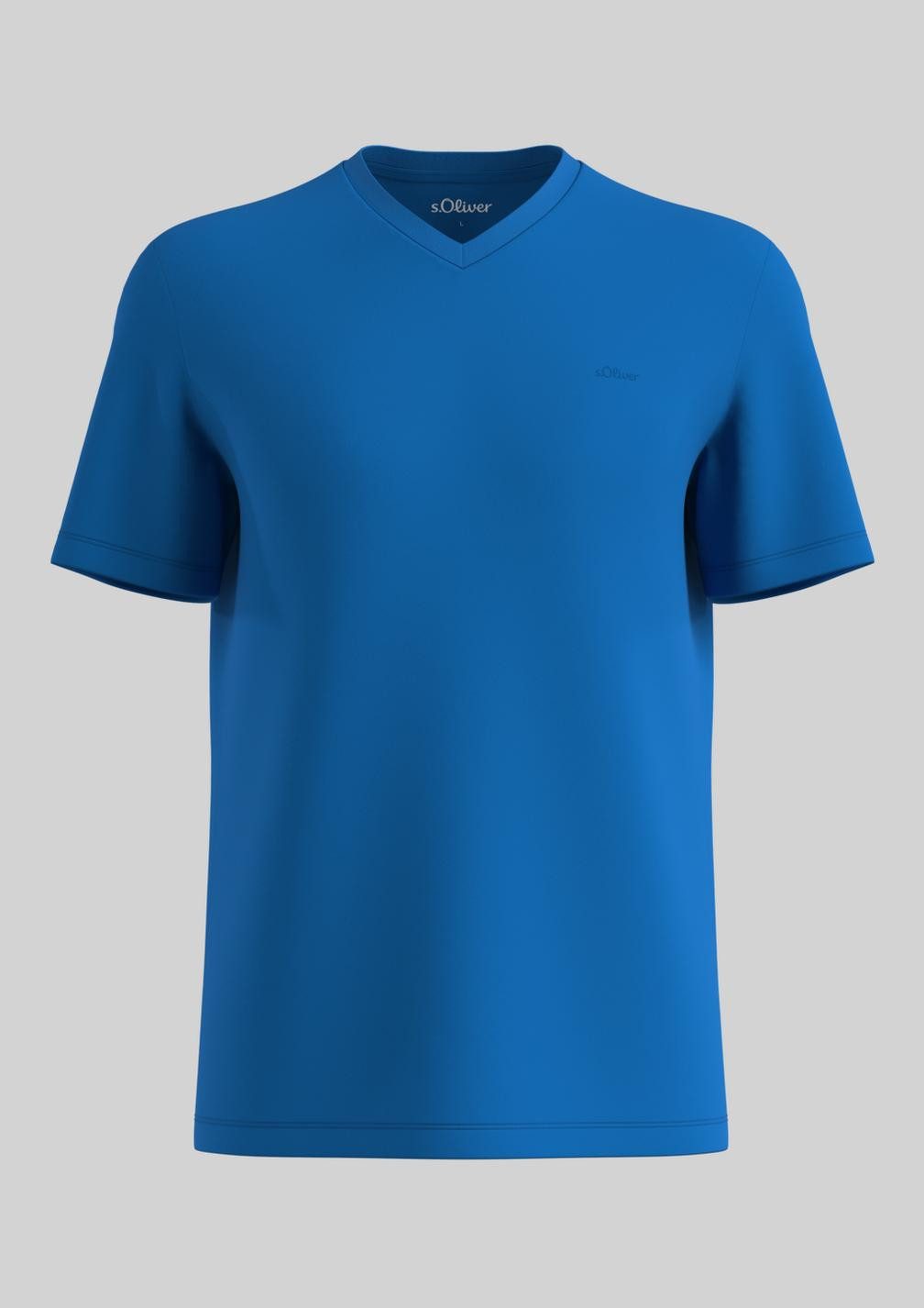 s.Oliver T-Shirt T-Shirt V-Ausschnitt, kurzarm, Baumwolle, einfarbig günstig online kaufen