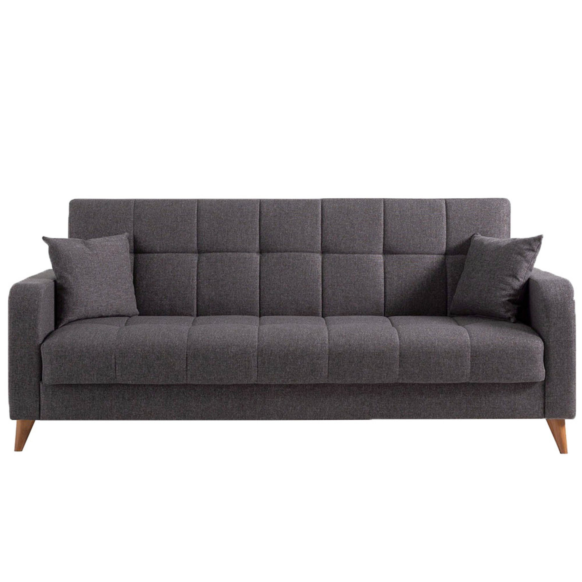 Sofa Bilbao 219 Gozos cm 98 Polybaumwolle, Anthrazit Bettfunktion Couch x Series Sofa, Gozos x 3 90 Sitzer