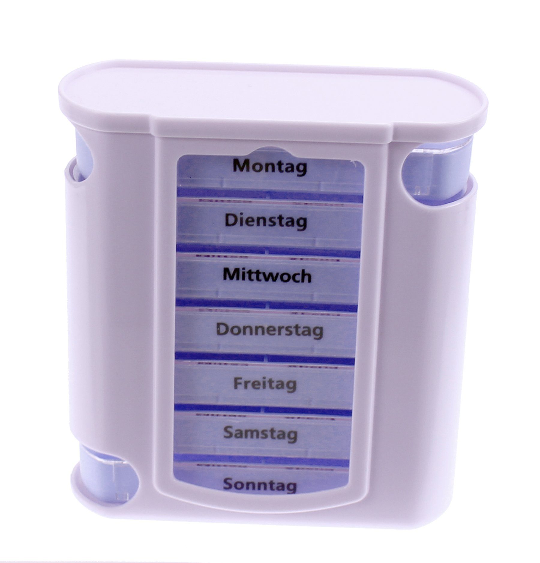 BigDean Pillendose 2er Set Pillenbox Tablettendose Medikamentenbox Turm Tower (Set, 2 St., Pillendose), Wochentage pro Box, Praktisch, Kompakt für Reisen geeignet
