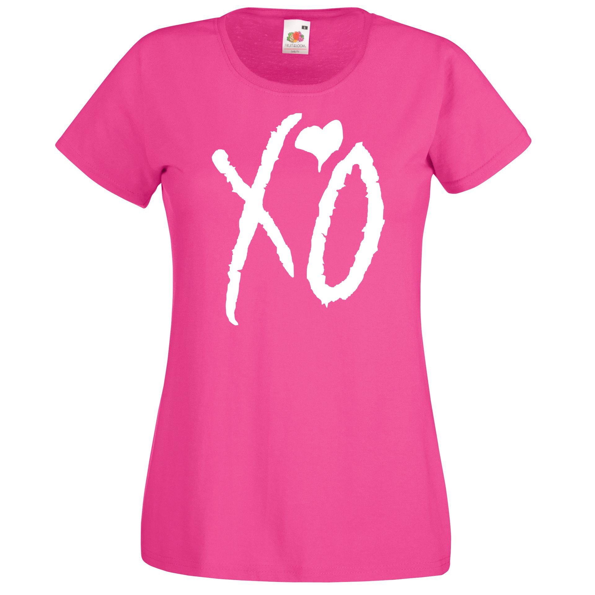 XO trendigem Logo T-Shirt Damen T-Shirt mit Designz Youth Pink