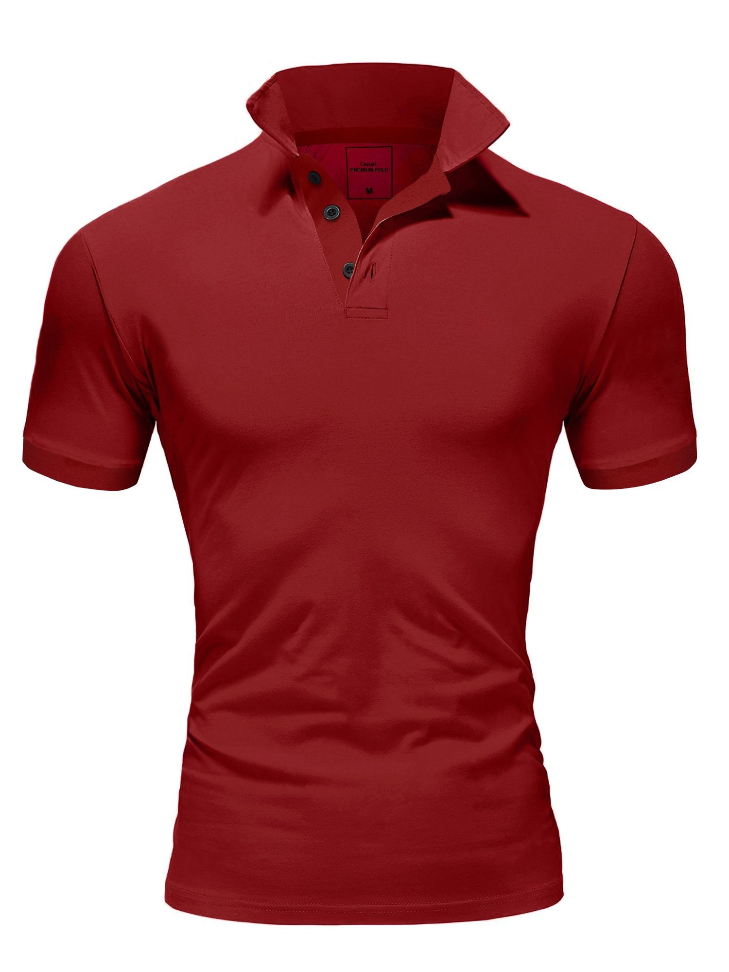 Renner Amaci&Sons Poloshirt Poloshirt Bordeaux Kurzarm MAINE Basic