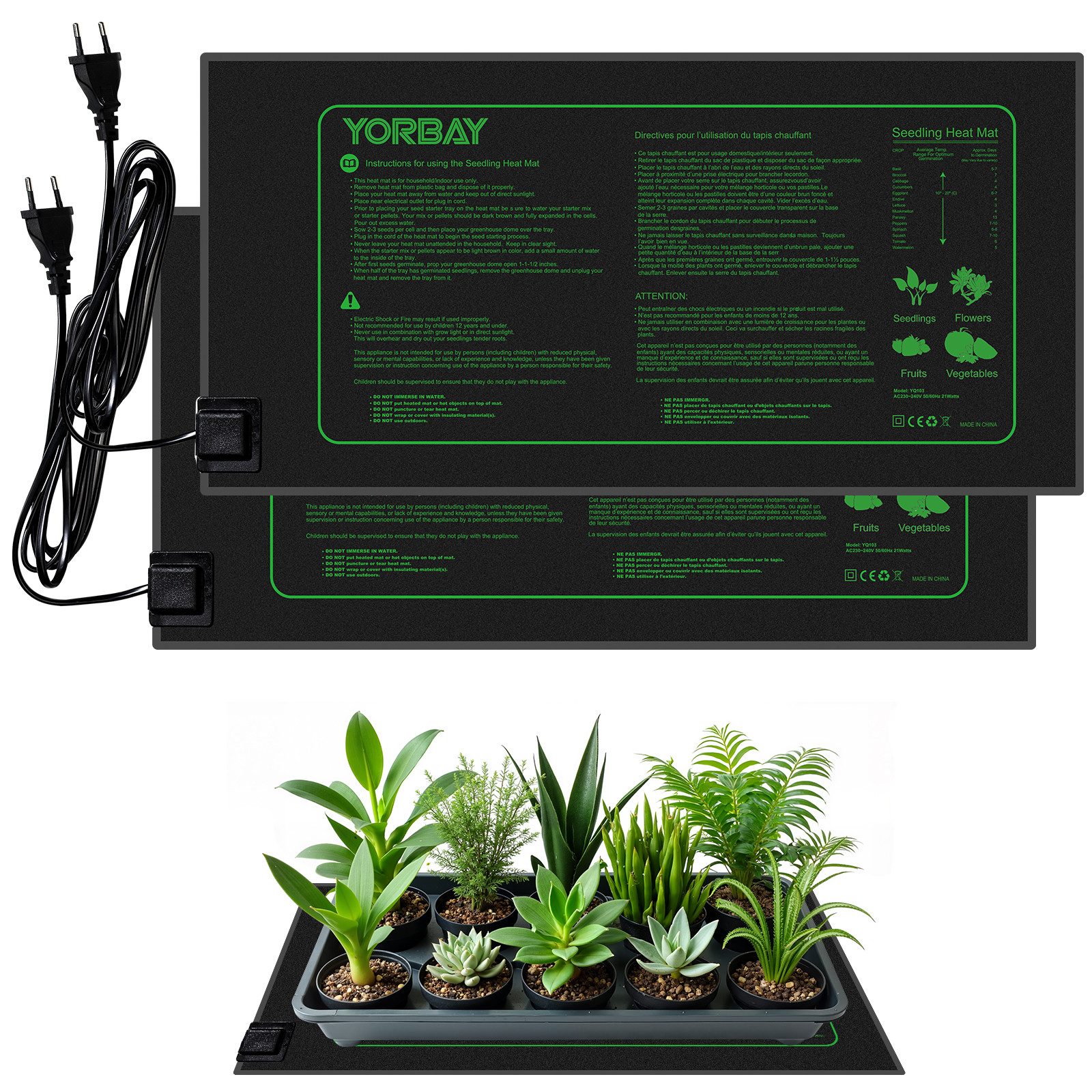 Yorbay Heizmatten Heizmatte für Pflanzen, Anzucht, IP67 Wasserdicht, 25,5 x günstig online kaufen