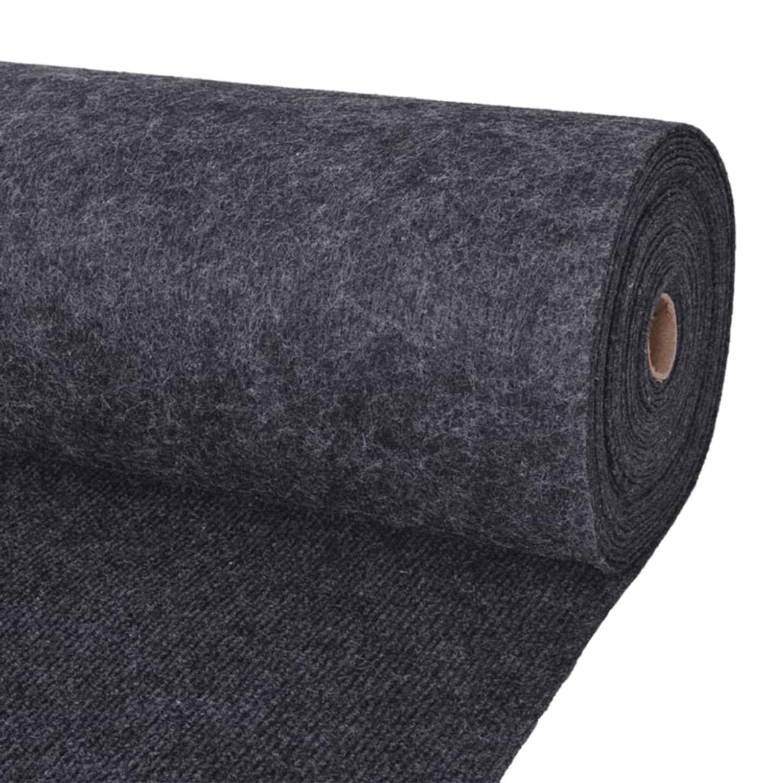 vidaXL Fußmatte Teppich Anthrazit 1,2 x 20 m Polyester, Hütte