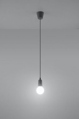 Licht-Erlebnisse Pendelleuchte NESSA, ohne Leuchtmittel, Pendellampe Retro Grau verstellbar bis 90cm E27 Esszimmer Wohnzimmer