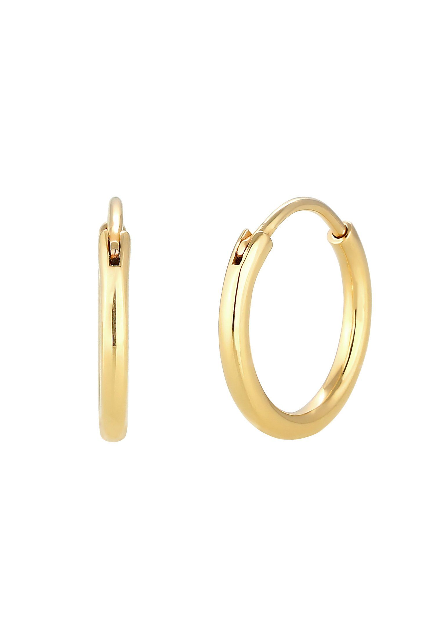Elli Premium Paar Creolen Creolen Ohrhänger Basic Klassiker 375 Gelbgold günstig online kaufen