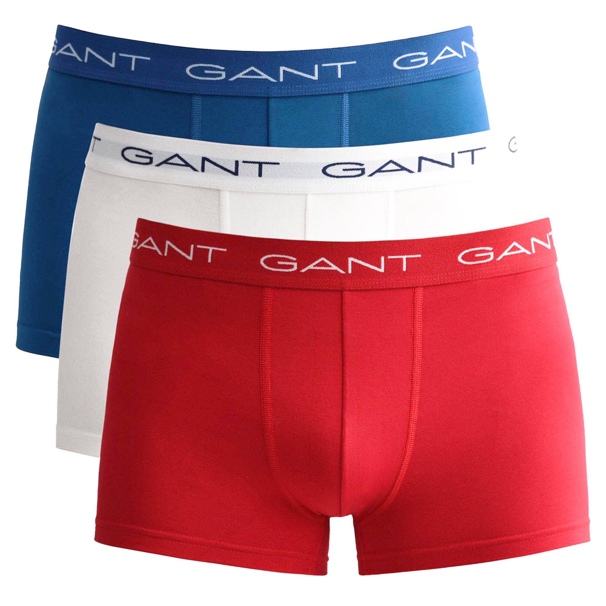 Gant Boxer Herren - 3er Cotton Rot Trunks, Shorts, Pack Boxer
