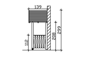 Skanholz Vordach Stralsund 6, BxTxH: 360x139x299 cm