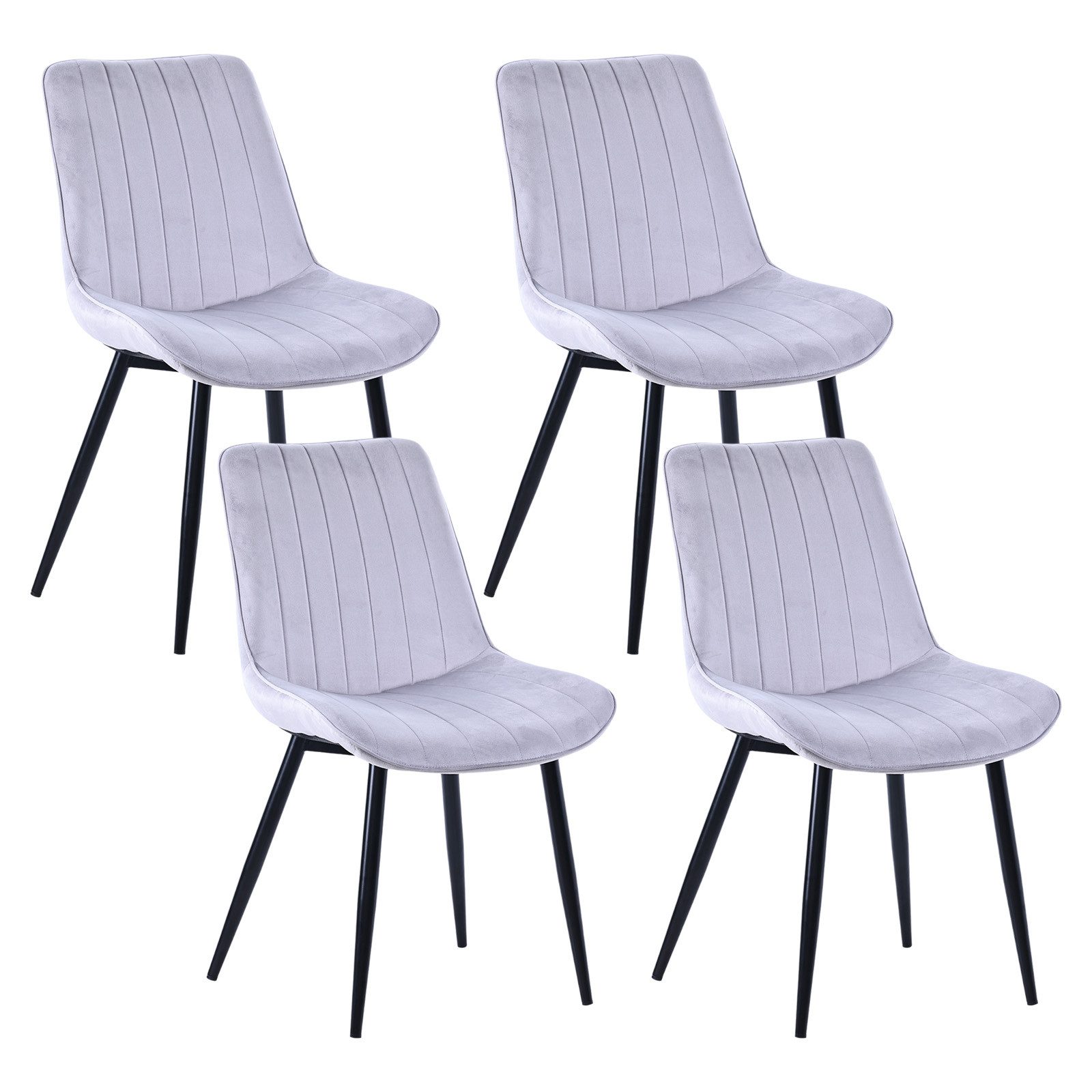 HOMAVO Esszimmerstuhl YZ1 STUHL-SET 4 Stück in Lederlook oder Samt günstig online kaufen