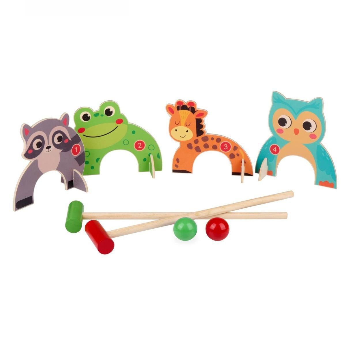 Eddy Toys Outdoor-Spielzeug Eddy Toys Krocket Spiel Tier 8 Stück, Holz