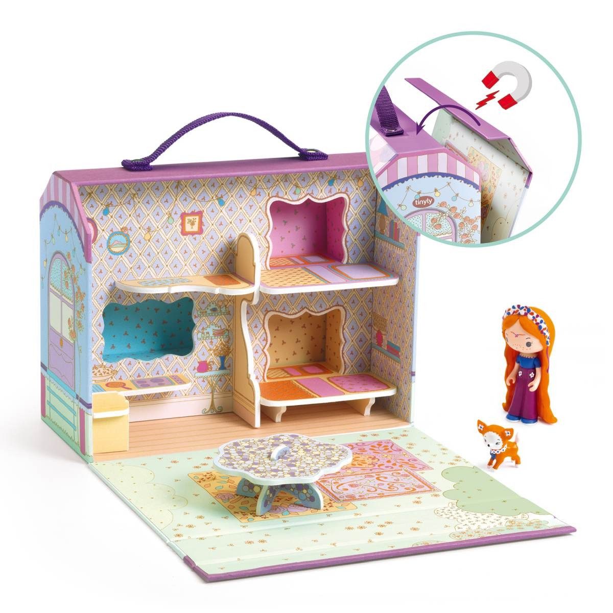 DJECO Puppenhaus Tinyly: Bluchka & Indie Haus Spielhaus Spielfigur