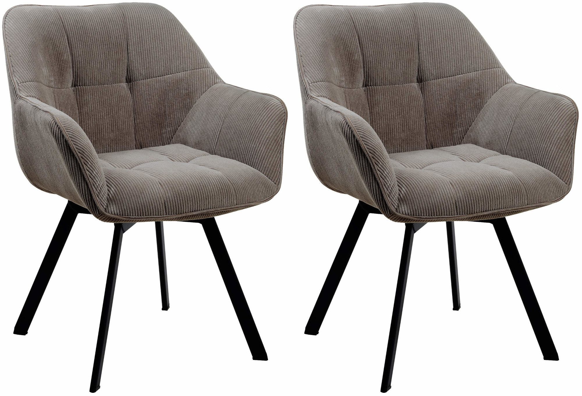 CLP Esszimmerstuhl Jordi (2er Set, 2 St), mit Cord-Bezug und Metallgestell günstig online kaufen