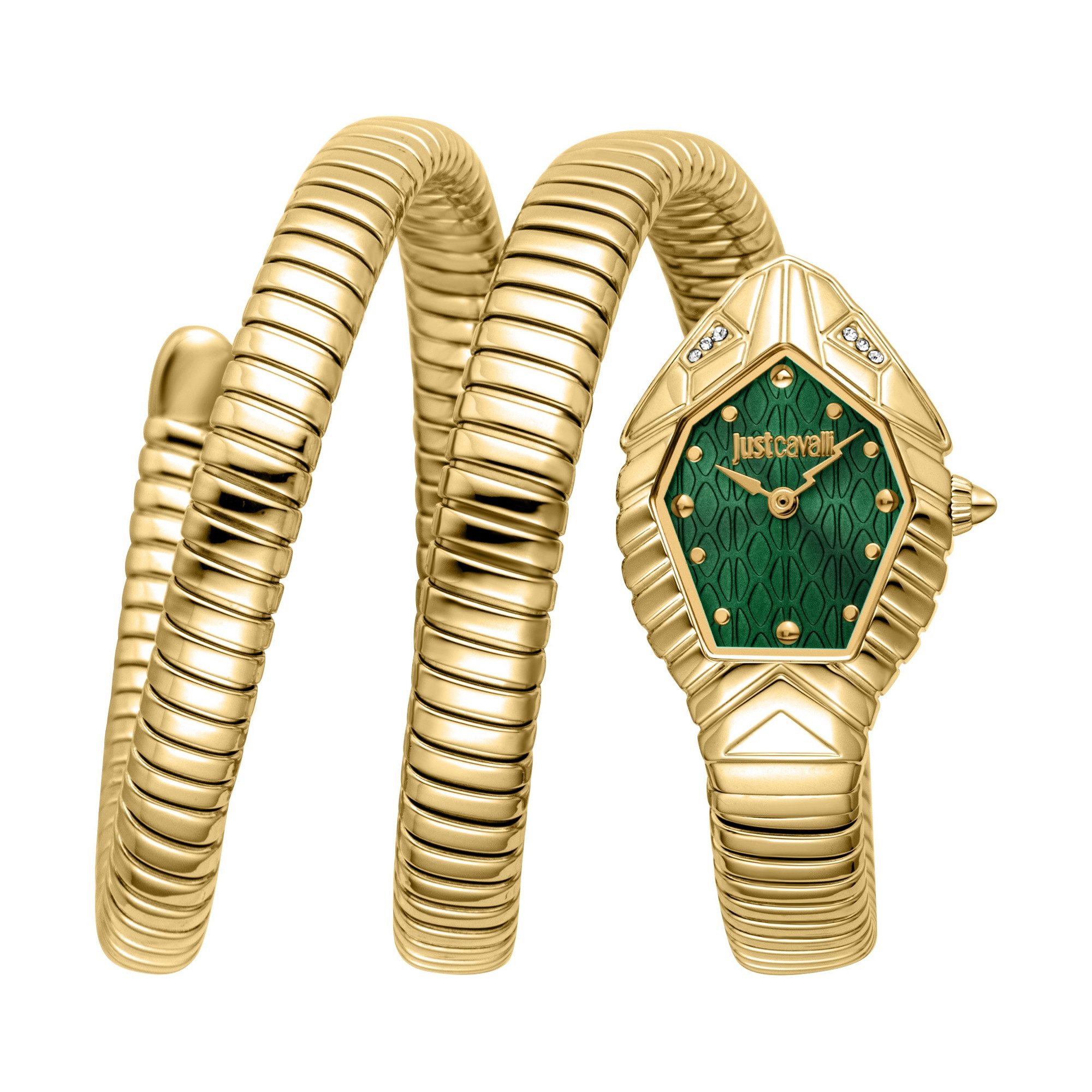 Just Cavalli Time Quarzuhr Signature Snake JC1L428M0035, Armbanduhr, Edelstahlarmband, analog, Kristallsteine