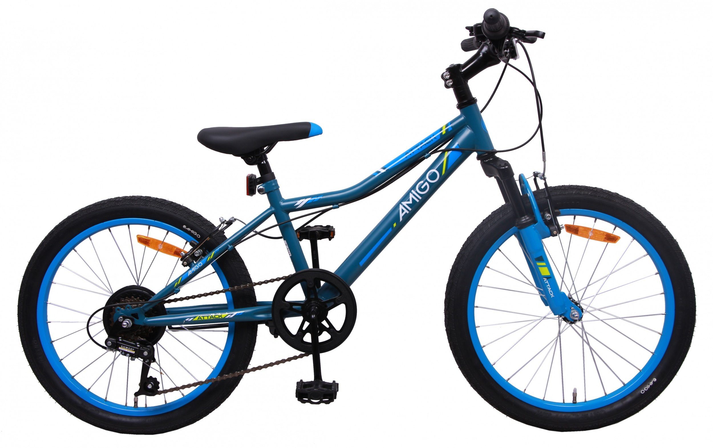 AMIGO Kinderfahrrad Mountainbike • 20 Zoll Jungen 6G Fahrrad • Alter 6 - 8 Jahre, • Felgenbremse blau