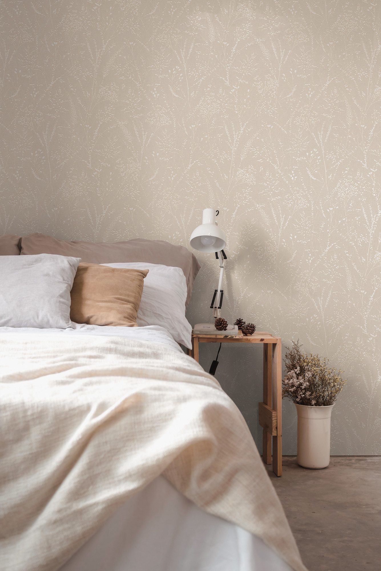 A.S. Création Vliestapete Pure Elegance Tapete mit Ästen Mustertapete Floral Blumen, strukturiert, schimmernd, (1 St), Vliestapete Blumentapete für Schlafzimmer – Bild 5 von 5