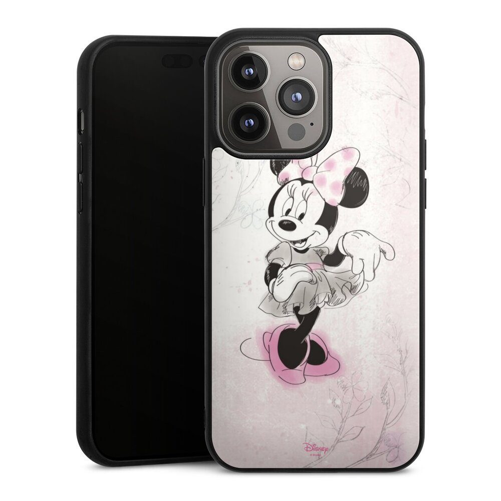 DeinDesign Handyhülle Minnie Mouse Disney Vintage Minnie Watercolor, Apple iPhone 14 Pro Max Gallery Case Glas Hülle