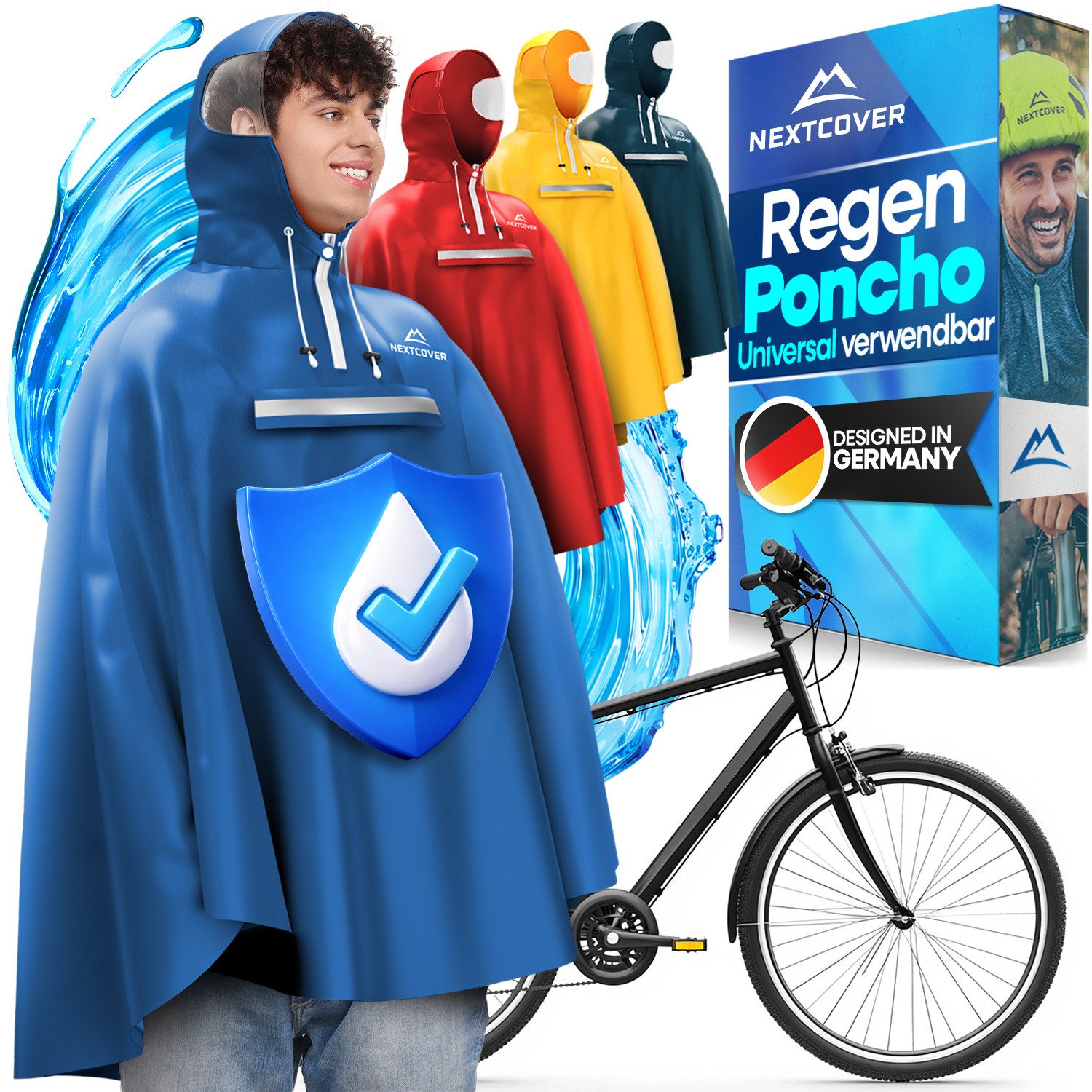Nextcover Regenponcho NEXTCOVER® NEU Regenponcho Fahrrad für Damen & Herren