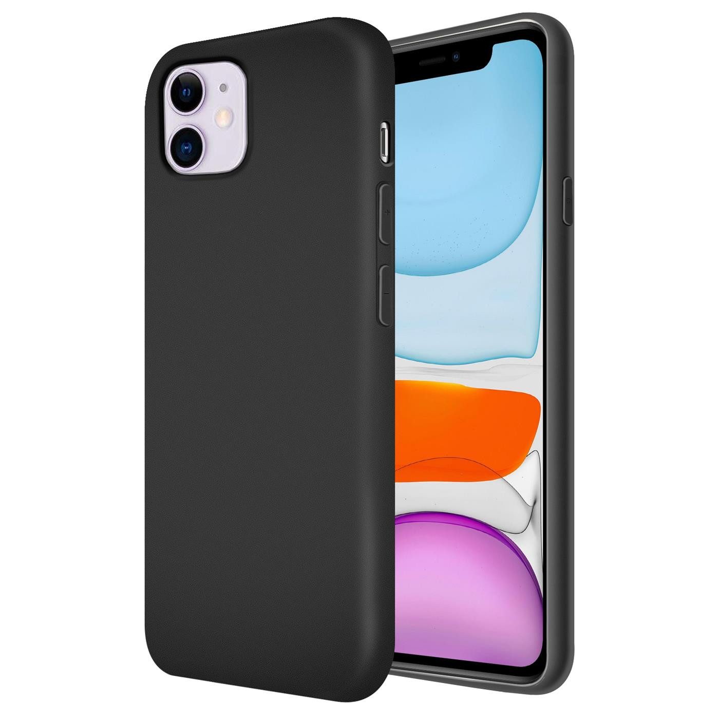 CoolGadget Handyhülle Silikon Case für das iPhone 11 Slim TPU Cover 6,1 Zoll, Weiche Schutz Hülle mit Innen Fleece aus Stoff Handy Tasche – Bild 2 von 5