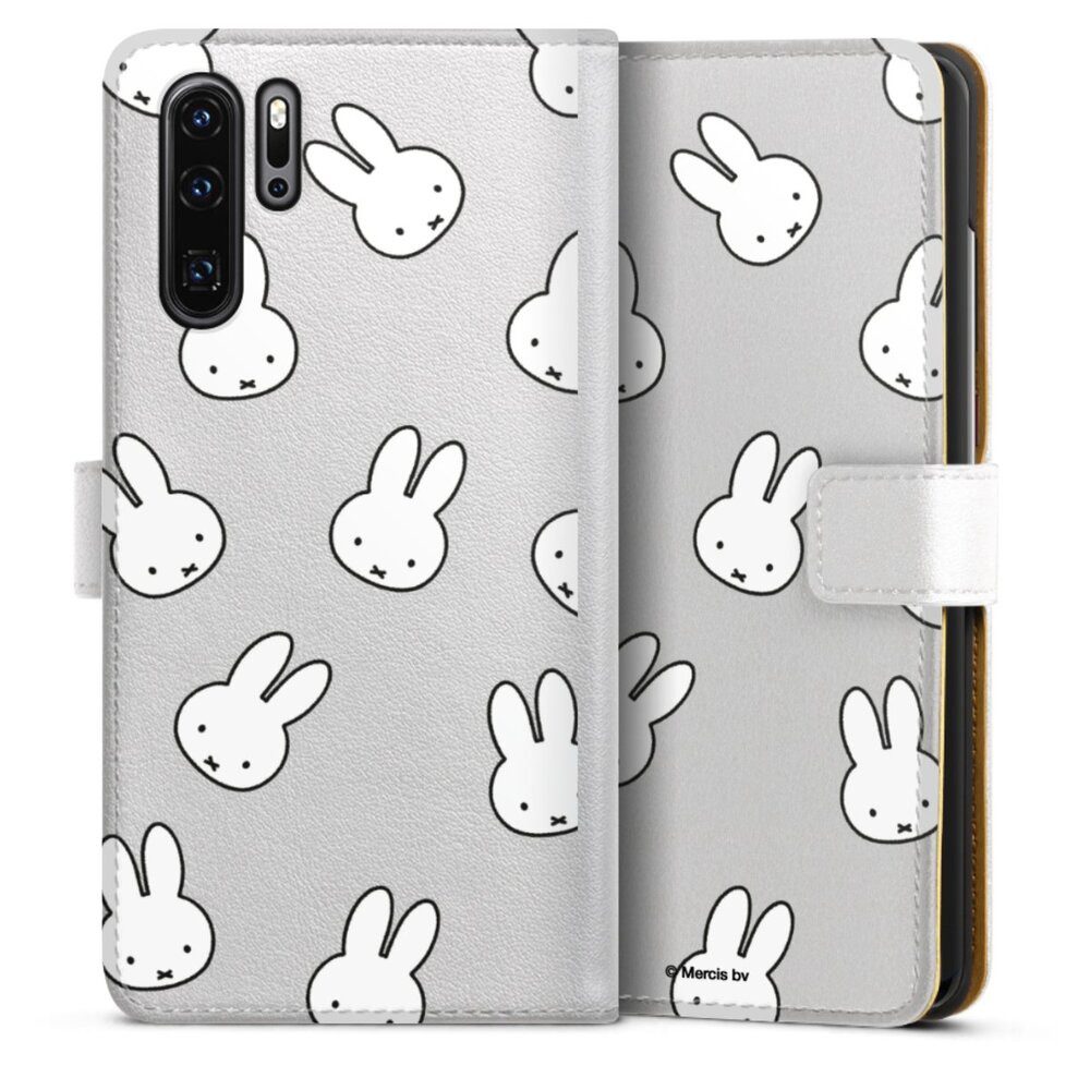 DeinDesign Handyhülle Miffy Muster transparent Miffy Pattern Transparent, Huawei P30 Pro New Edition Hülle Handy Flip Case Wallet Cover