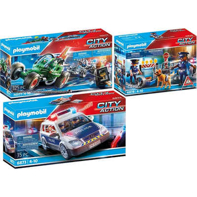 Playmobil® Spielbausteine 6873-8-70577 City Action 3er Set Polizei-Einsatzwagen +
