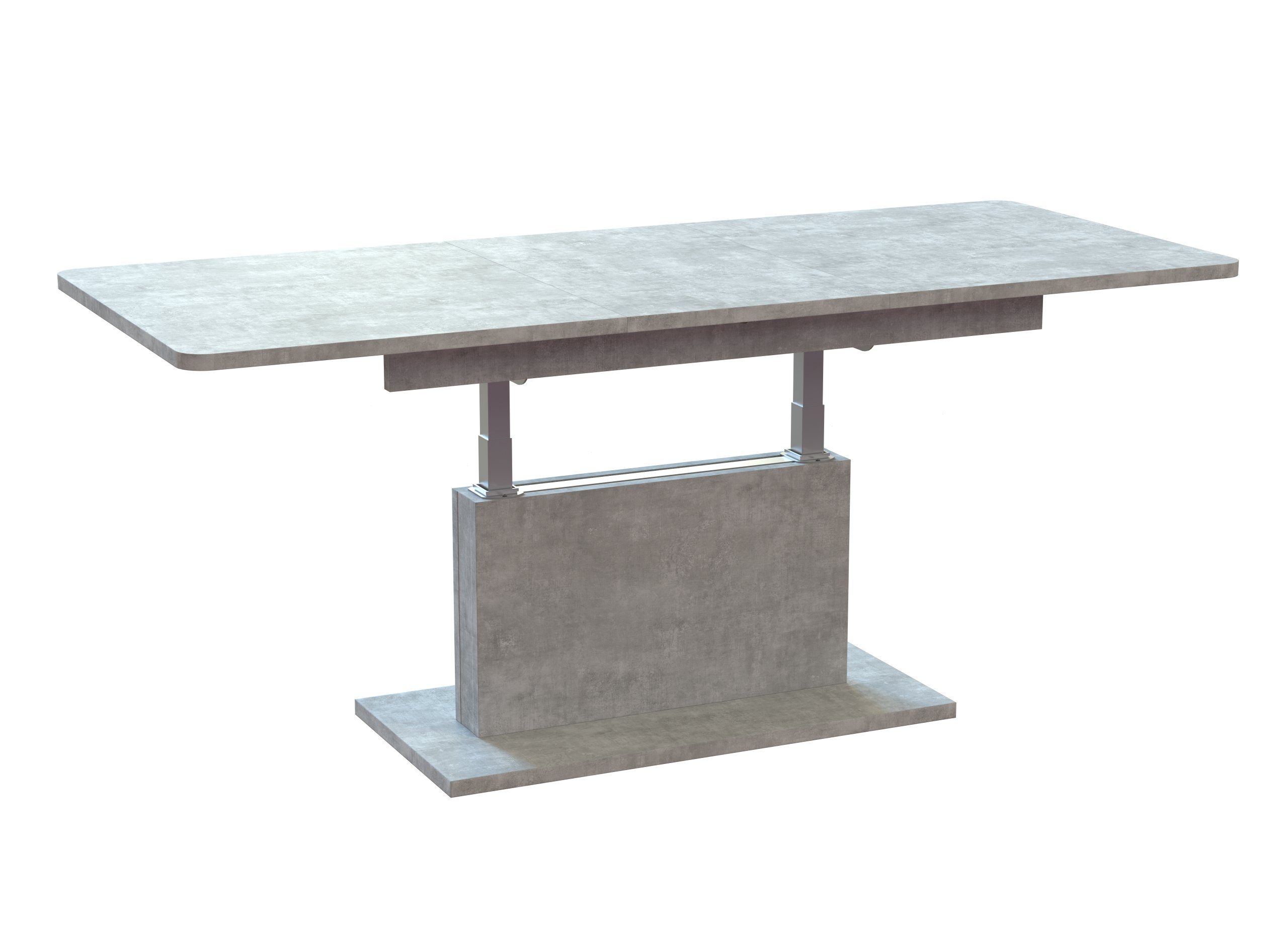 stufenlos ausziehbar DC-1 Beton designimpex / Betonoptik Beton höhenverstellbar Couchtisch Esstisch