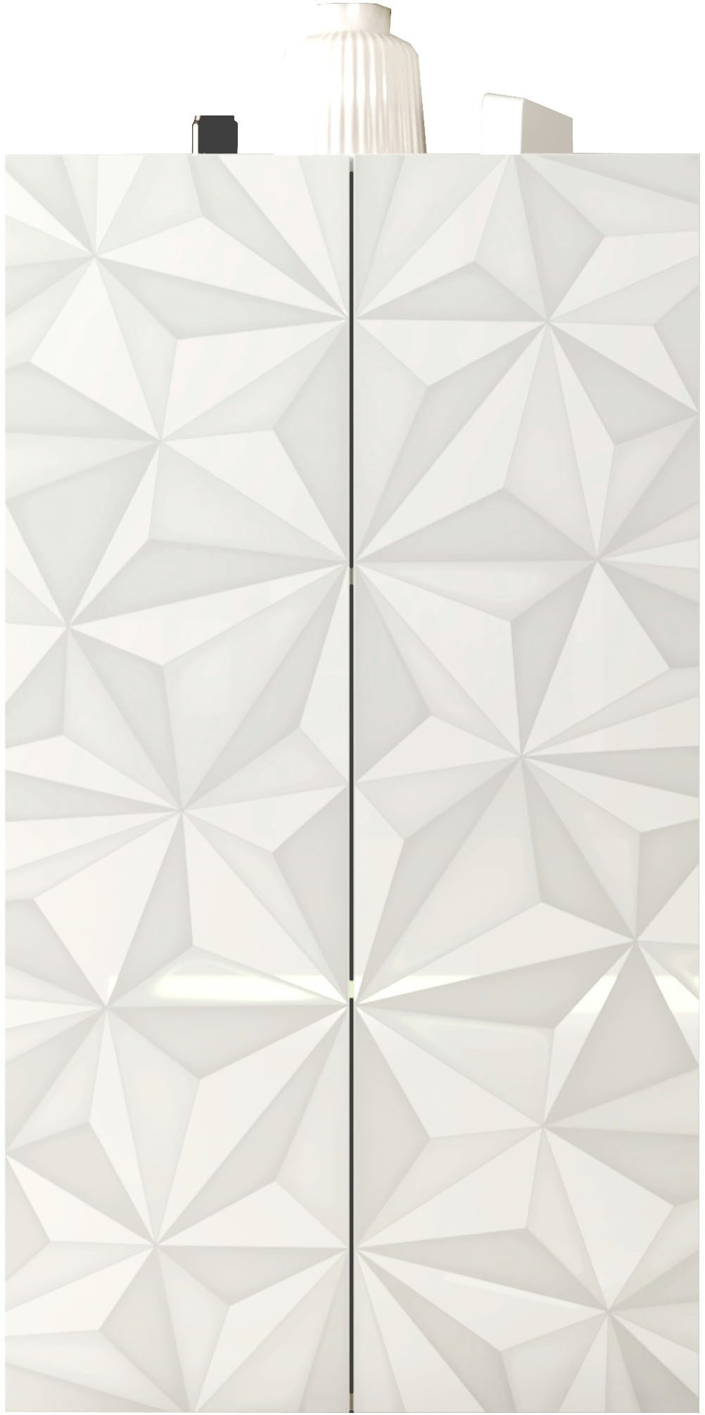 Home affaire Aktenschrank Prisma, Breite 63 cm, Höhe 114 cm, 2 Türen (2 Einlegeböden) Büroschrank, Mehrzweckschrank, Front mit Siebdruck