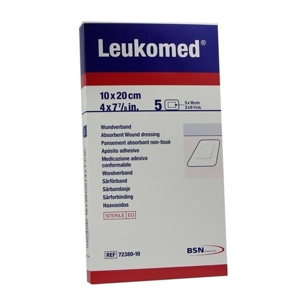 BSN medical GmbH Wundpflaster LEUKOMED sterile Pflaster 10x20 cm, 5 St (5 St., 5x Wundverband 10 x 20 cm)