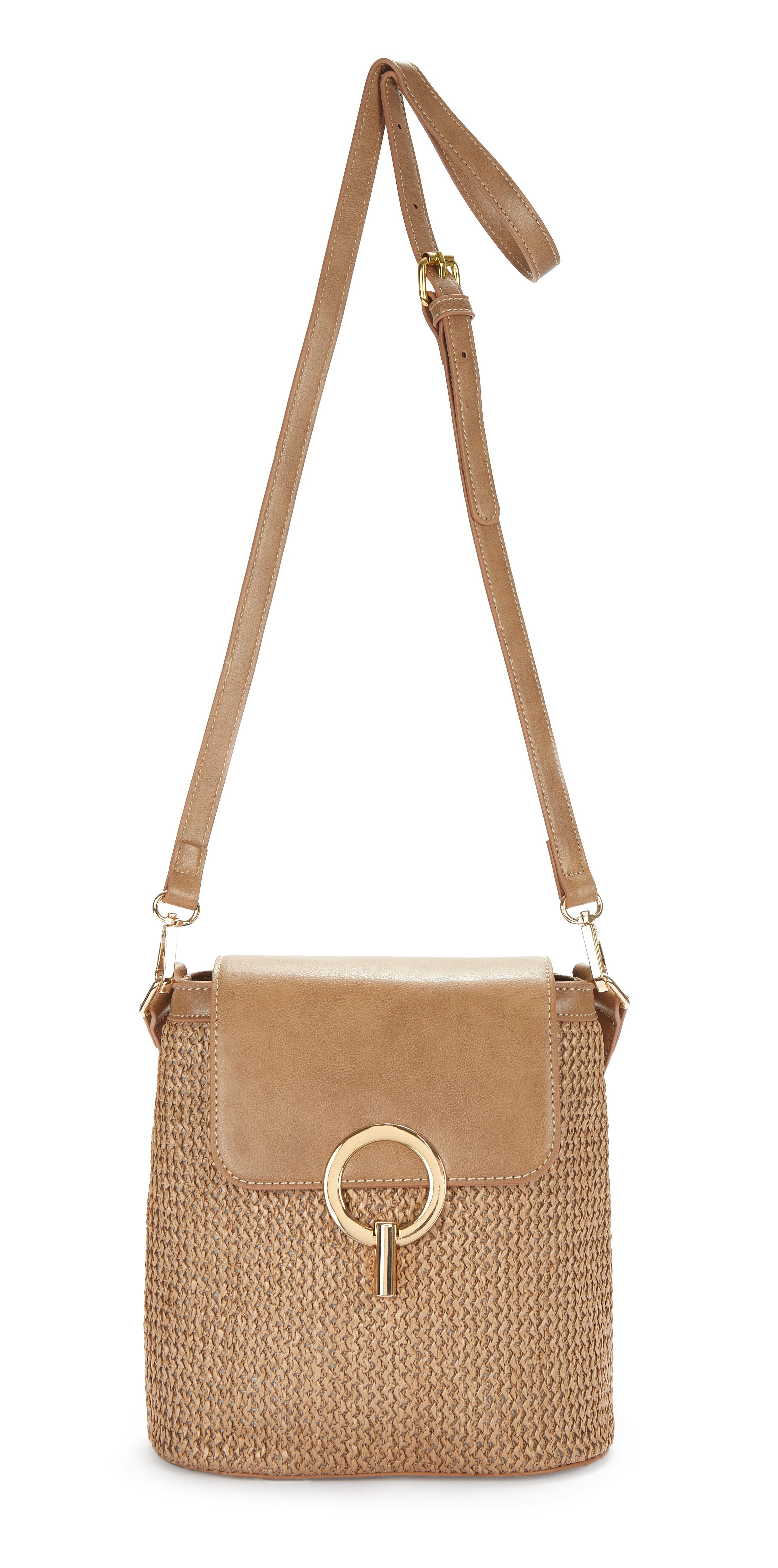 LASCANA Umhängetasche Schultertasche, Strandtasche, Tragetasche, Korbtasche, Bast-Optik VEGAN