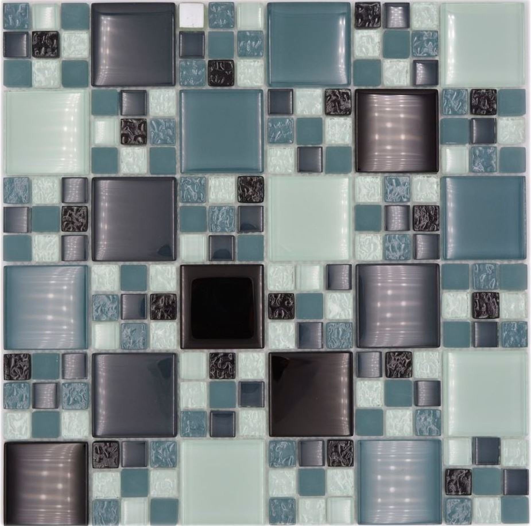 Mosani Mosaikfliesen Glasmosaik Mosaikfliesen grau schwarz anthrazit