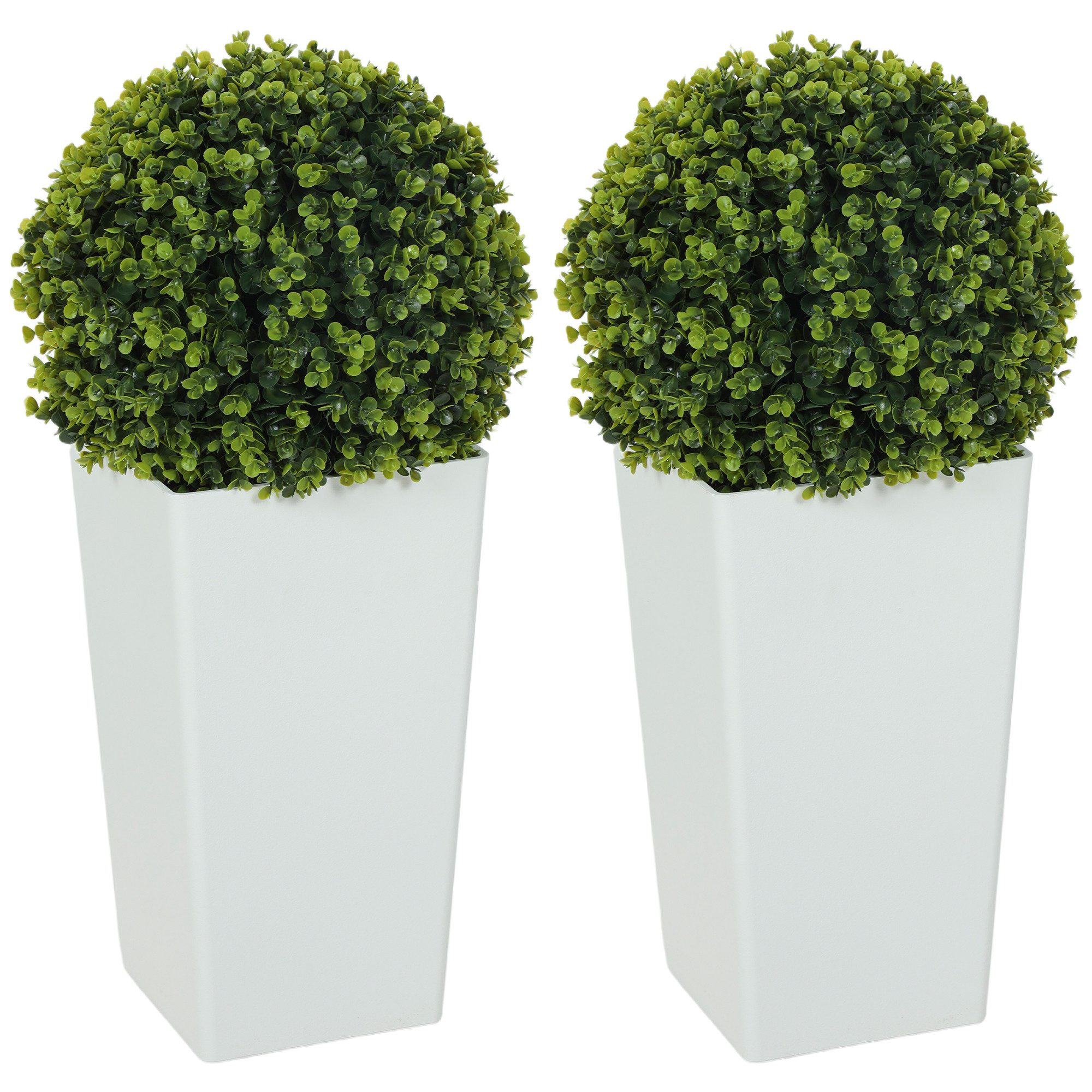 Kunstpflanze 2er-Set Plastik, 330 Blätter, UV-Schutz Schlafzimmer Eukalyptus, HOMCOM, Höhe 65 cm, für Wohnzimmer, Büro, Grün