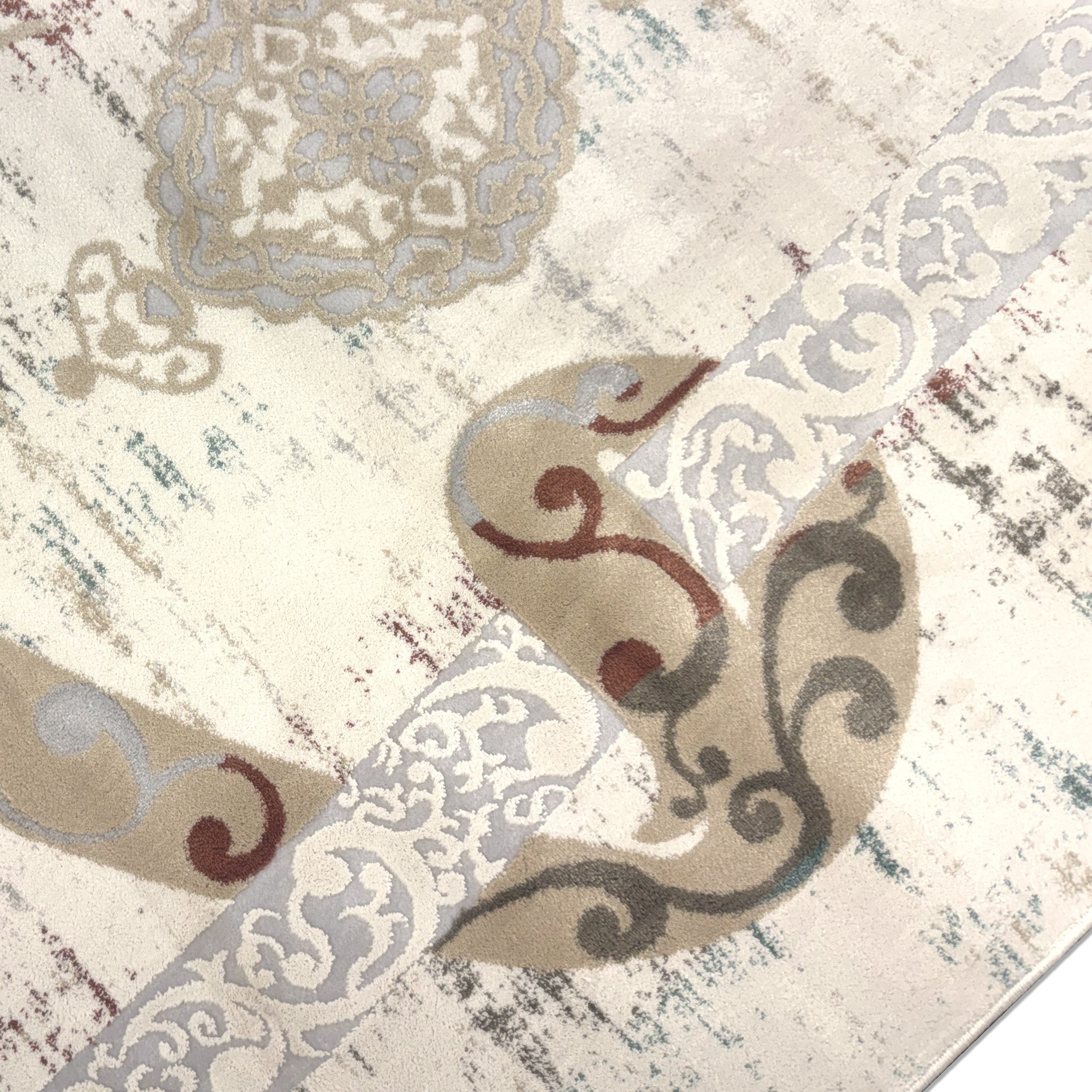 TeppichHome24 Teppich Gebetsteppich mit arabischer Kalligrafie und Ornamentmotiv in Creme, rechteckig