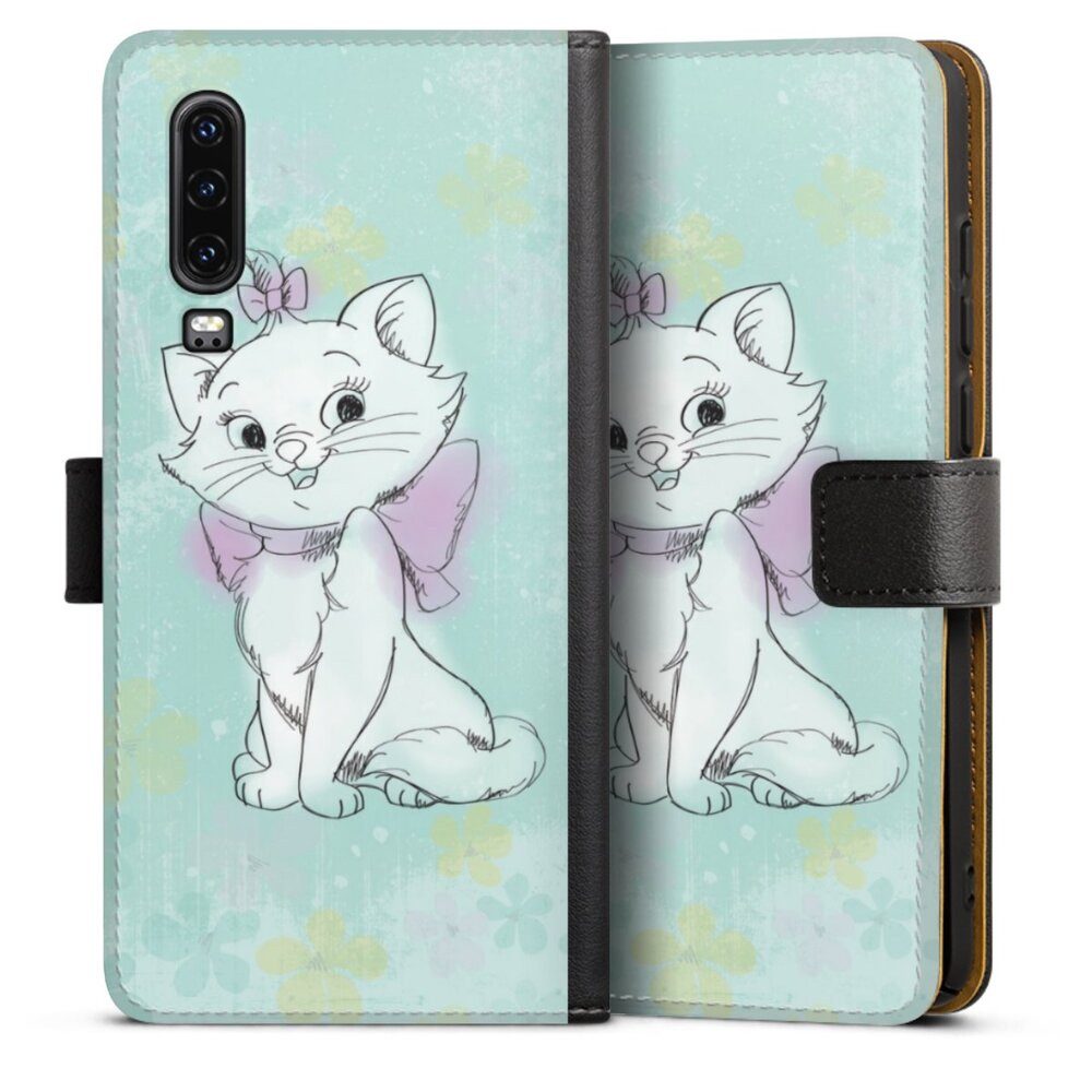 DeinDesign Handyhülle Aristocats Marie Disney Offizielles Lizenzprodukt Marie Watercolor, Huawei P30 Hülle Handy Flip Case Wallet Cover Handytasche Leder