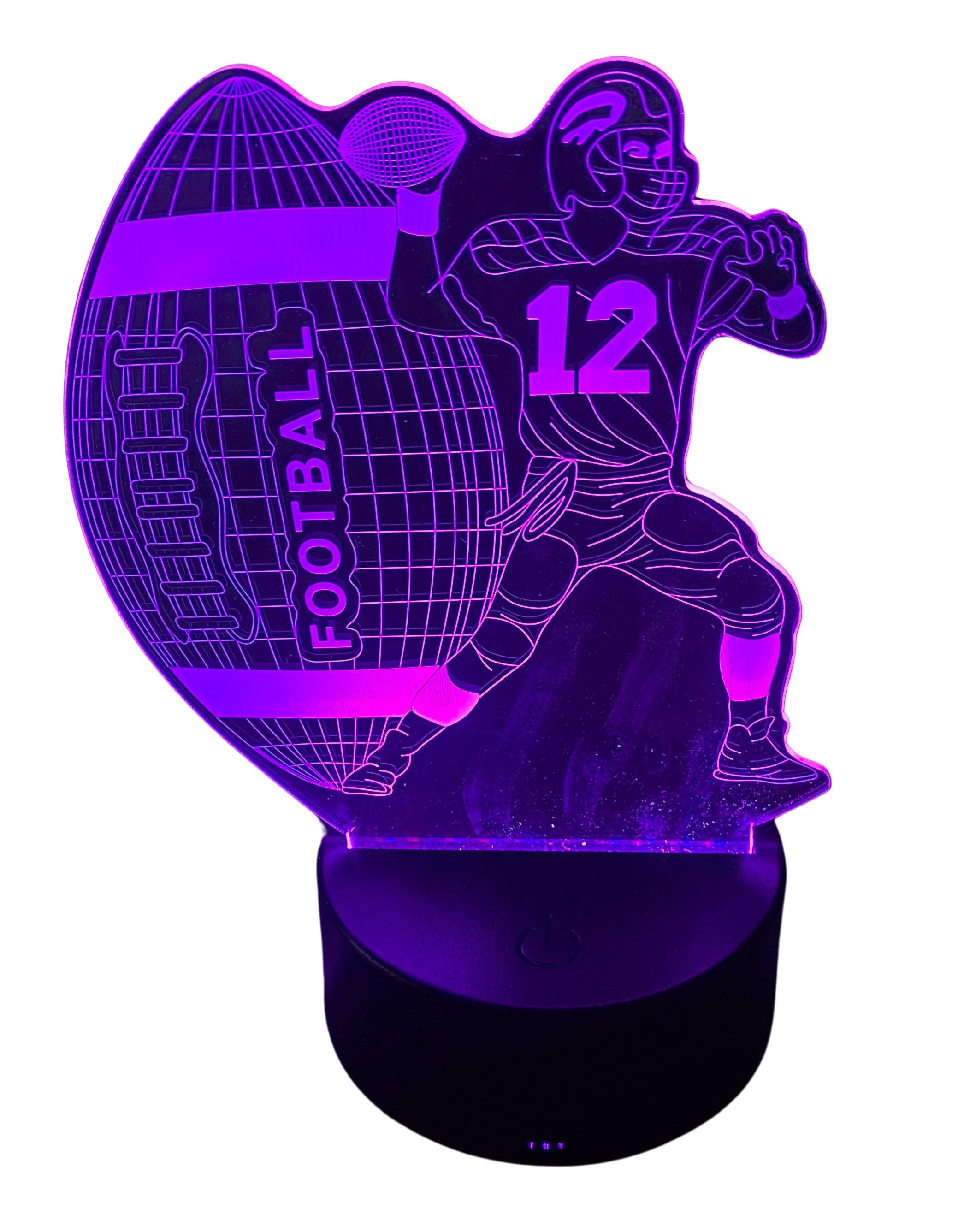 Rungassi LED Nachtlicht LED Nachtlicht Deko Lampe Leuchte Poesielicht Motiv "Football"