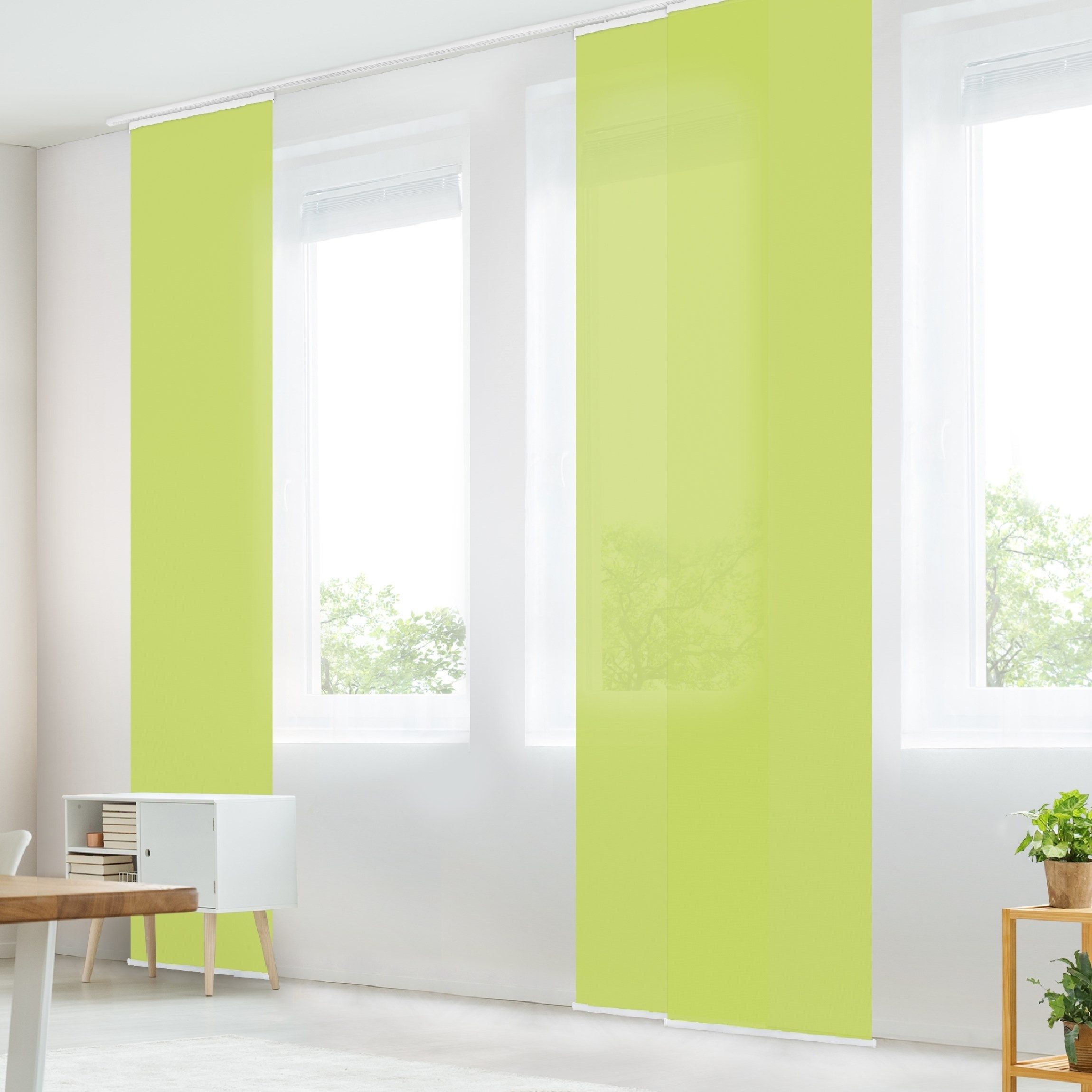 Bilderdepot24 Schiebegardine modern Flächenvorhang blickdicht Frühlingsgrün günstig online kaufen