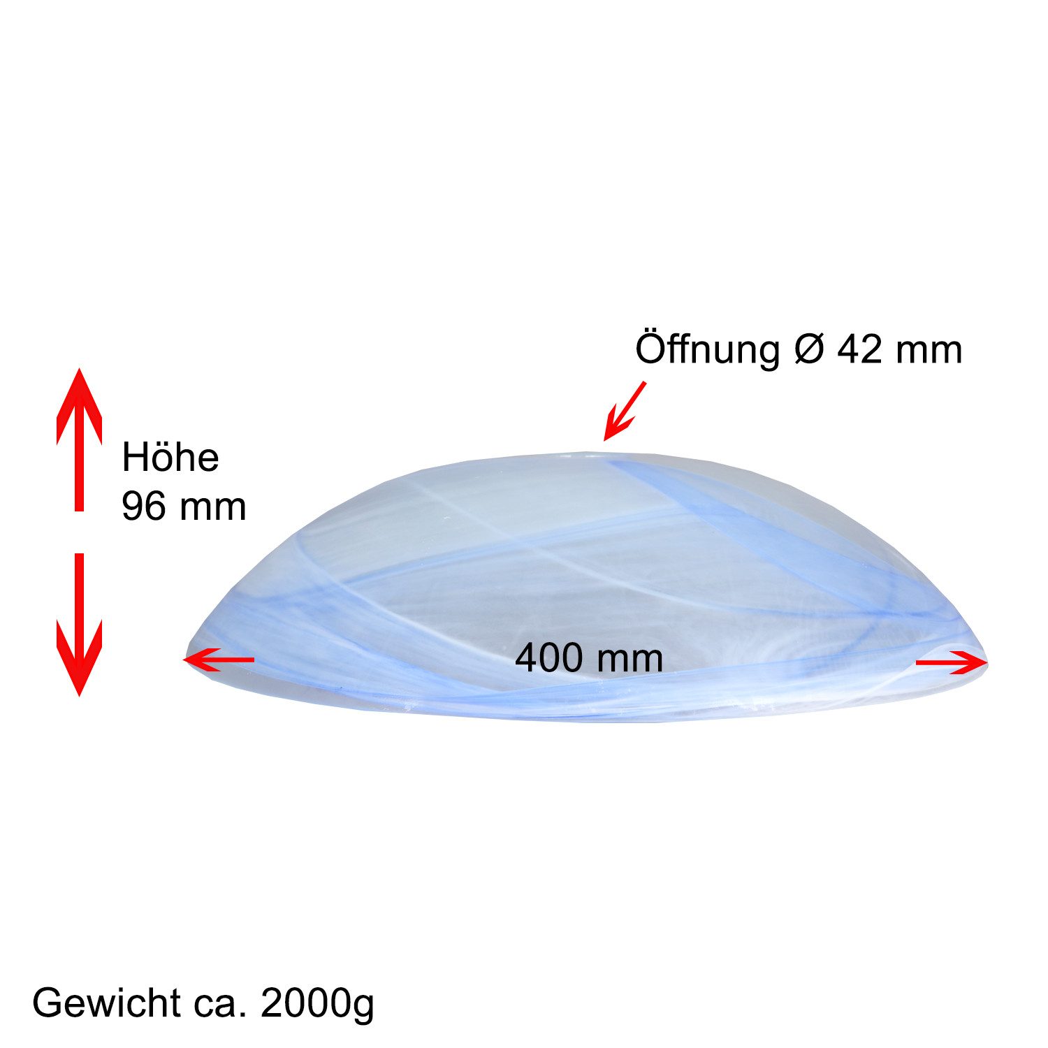 Home4Living Lampenschirm Lampenglas Ersatzglas Ø 40cm Leuchtenglas Alabaste günstig online kaufen