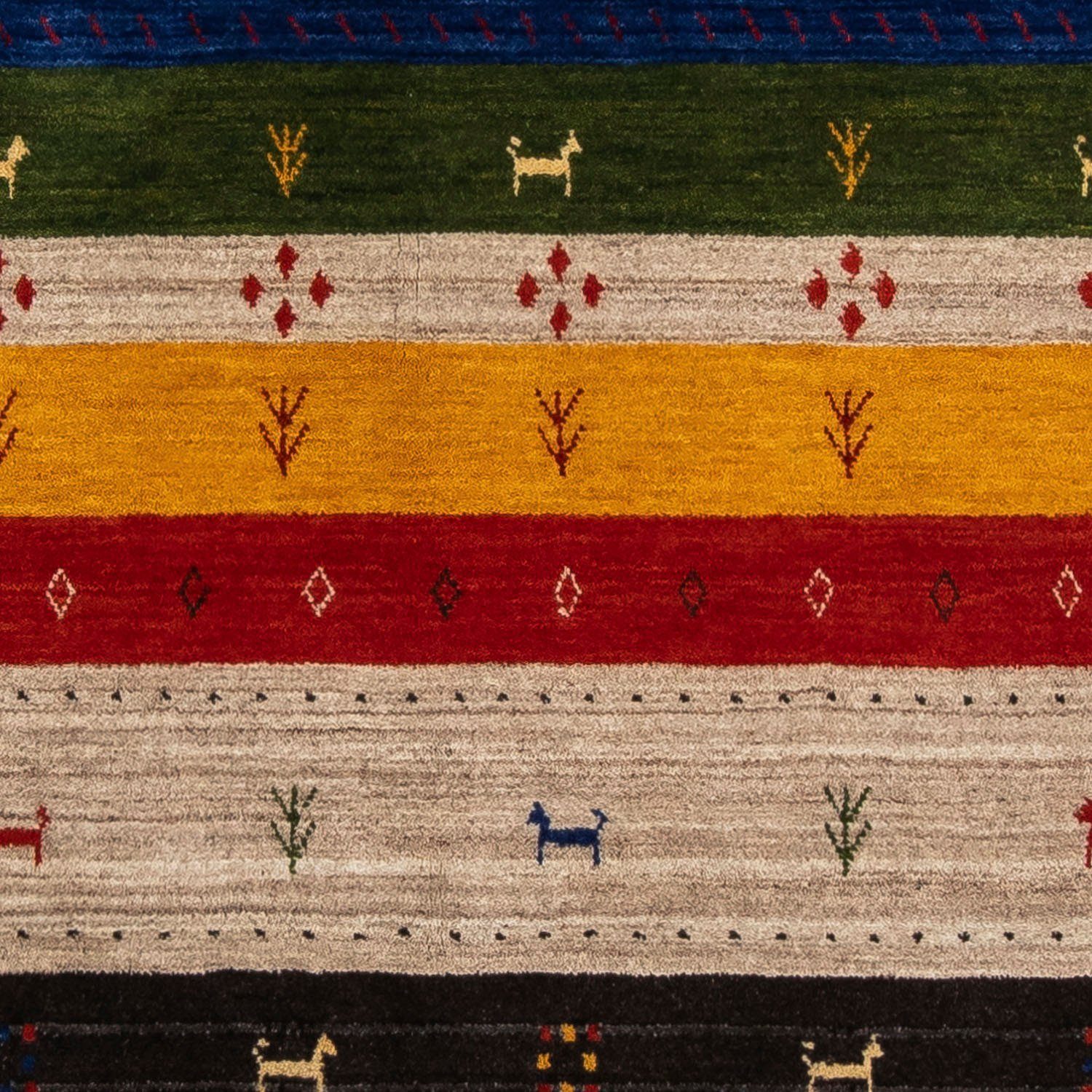 rechteckig, Bordüre 18 Wollteppich weicher morgenland, Multicolore mm, Loribaft cm, Flor Sehr 143 Höhe: 202 x