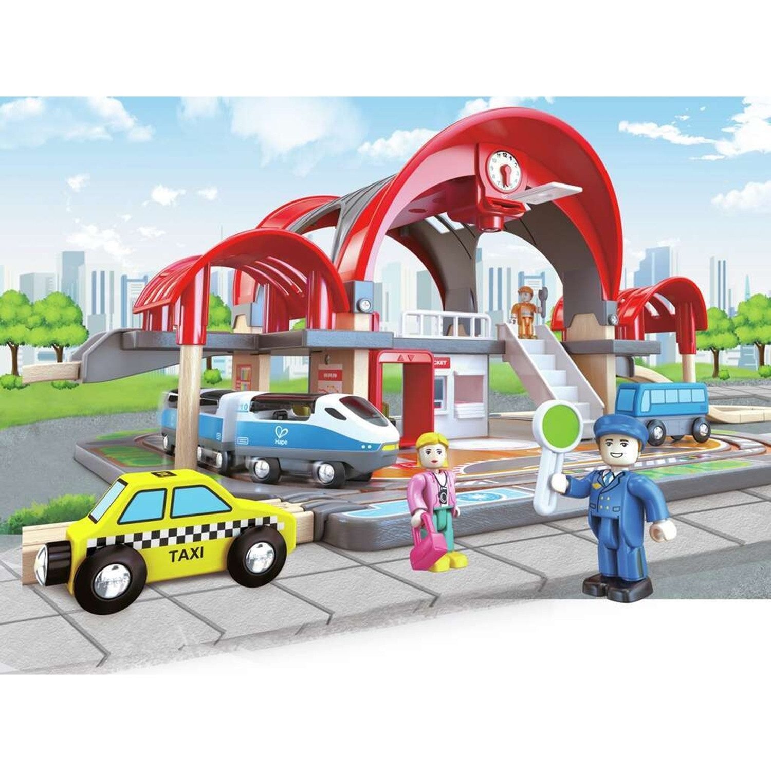 Hape Spielzeug-Eisenbahn E3725 Großstadtbahnhof günstig online kaufen