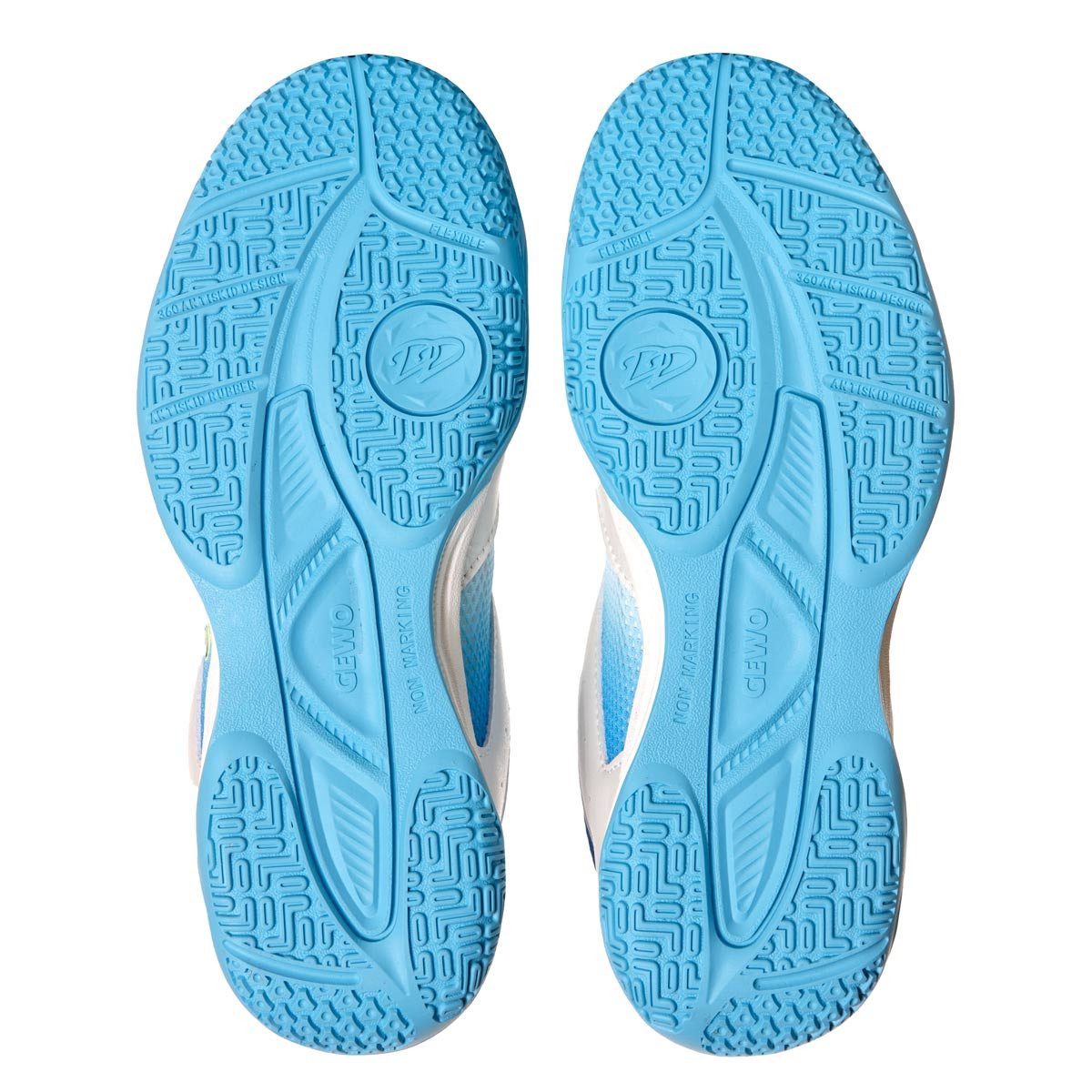 Gewo Tischtennis Schuh Junior Flex, Indoor Hallenschuh, weiß-blau Trainingsschuh geeignet für Tischtennis, Kinder