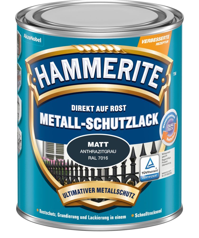 Akzo Nobel Metallschutzlack AKZO NOBEL 5272548 (Hammerite) Metall-Schutzlack Matt SB Anthrazitgrau
