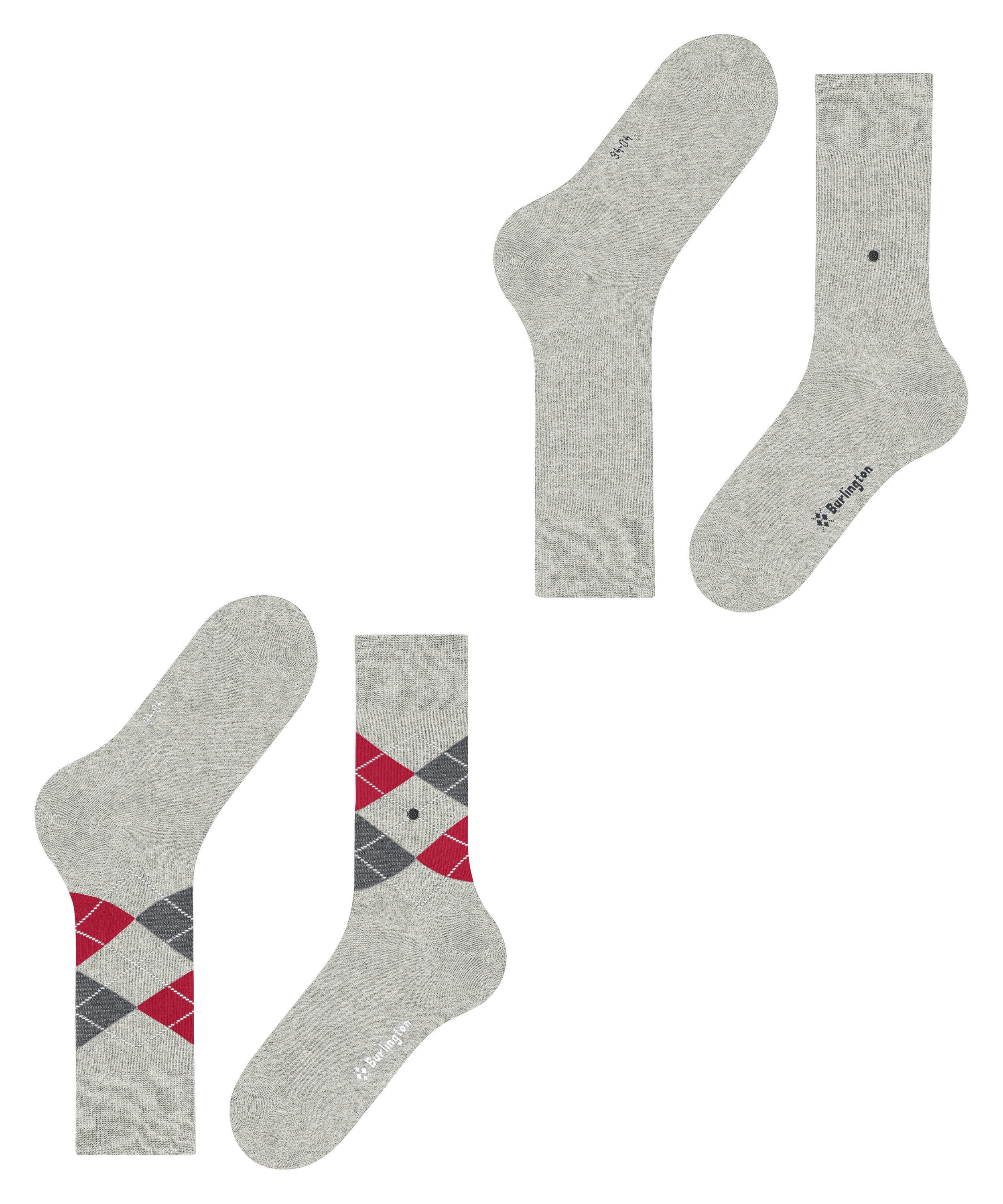 Burlington Socken Everyday Argyle Mix (2 Paar) atmungsaktiv, Einheitsgröße 40-46, Argyle-Muster – Bild 5 von 5