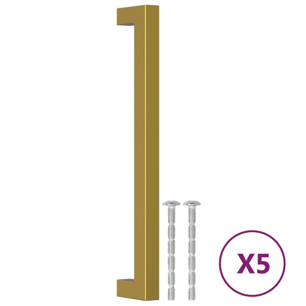 vidaXL Möbelgriff 192 mm Möbelgriffe 5 Stk Golden 192 mm Edelstahl Möbelknopf Schrankgri