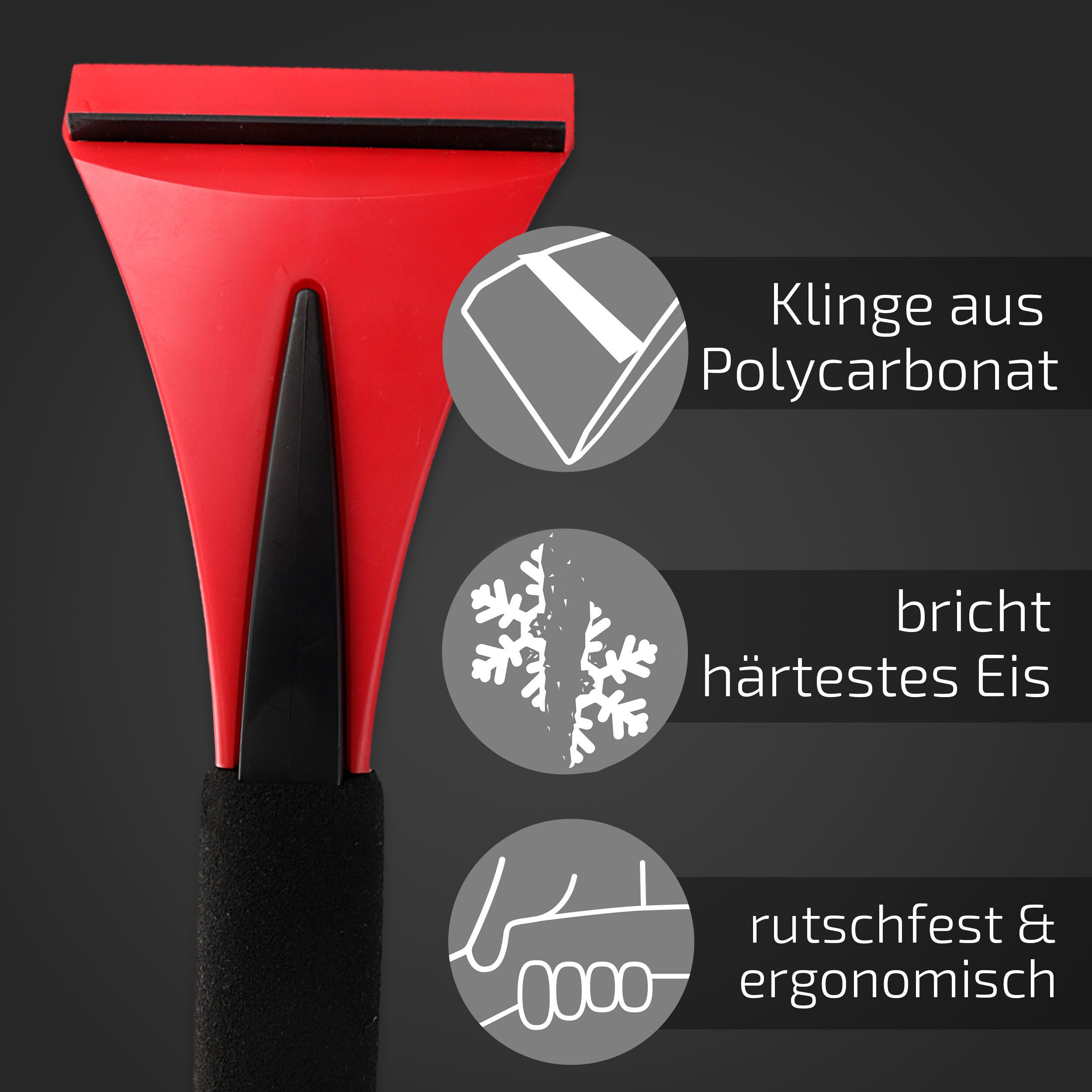 HEYNER Premium Ice Scraper with Brush (Lightweight)