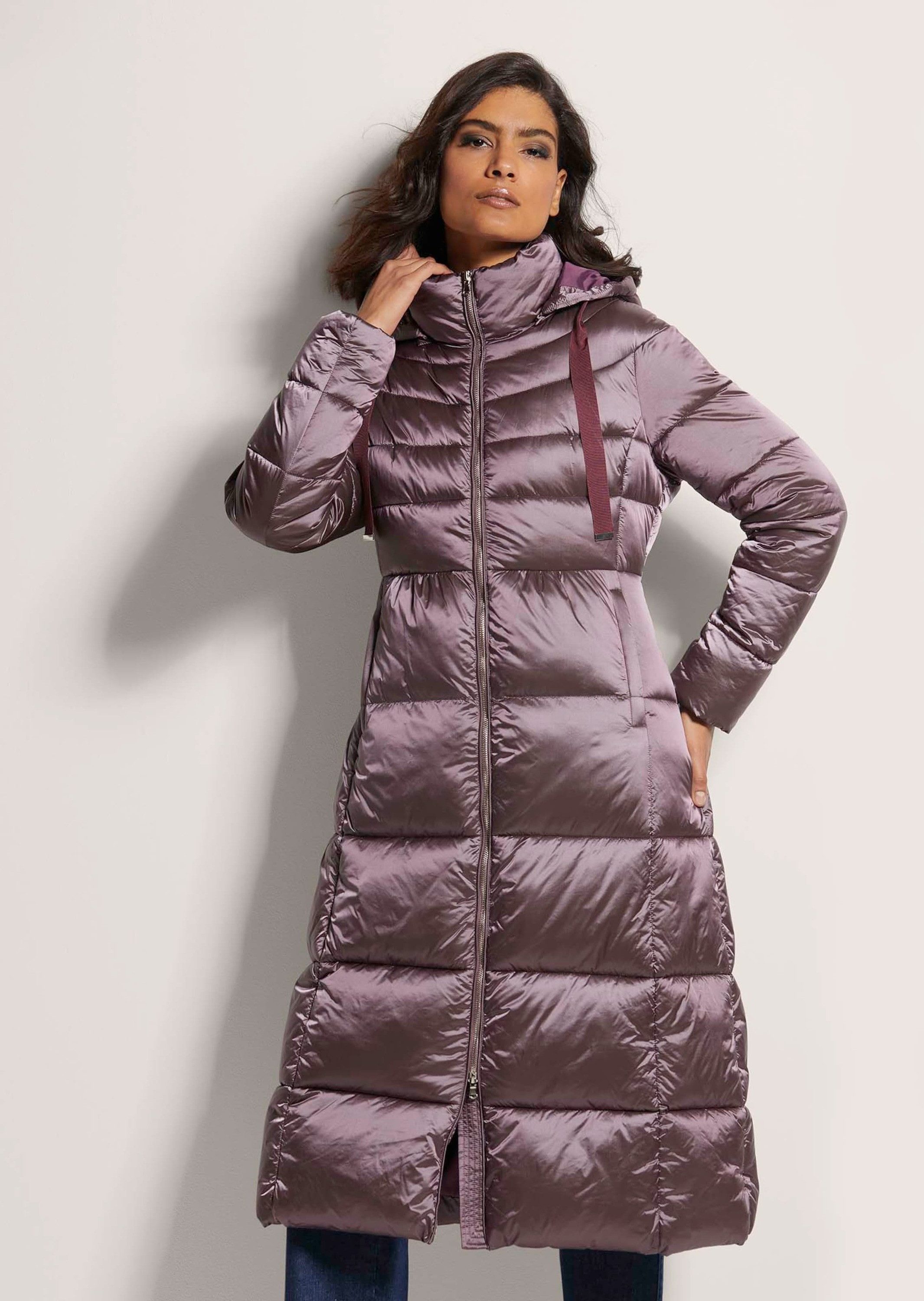Kurzmantel Lange Steppjacke mit Kapuze