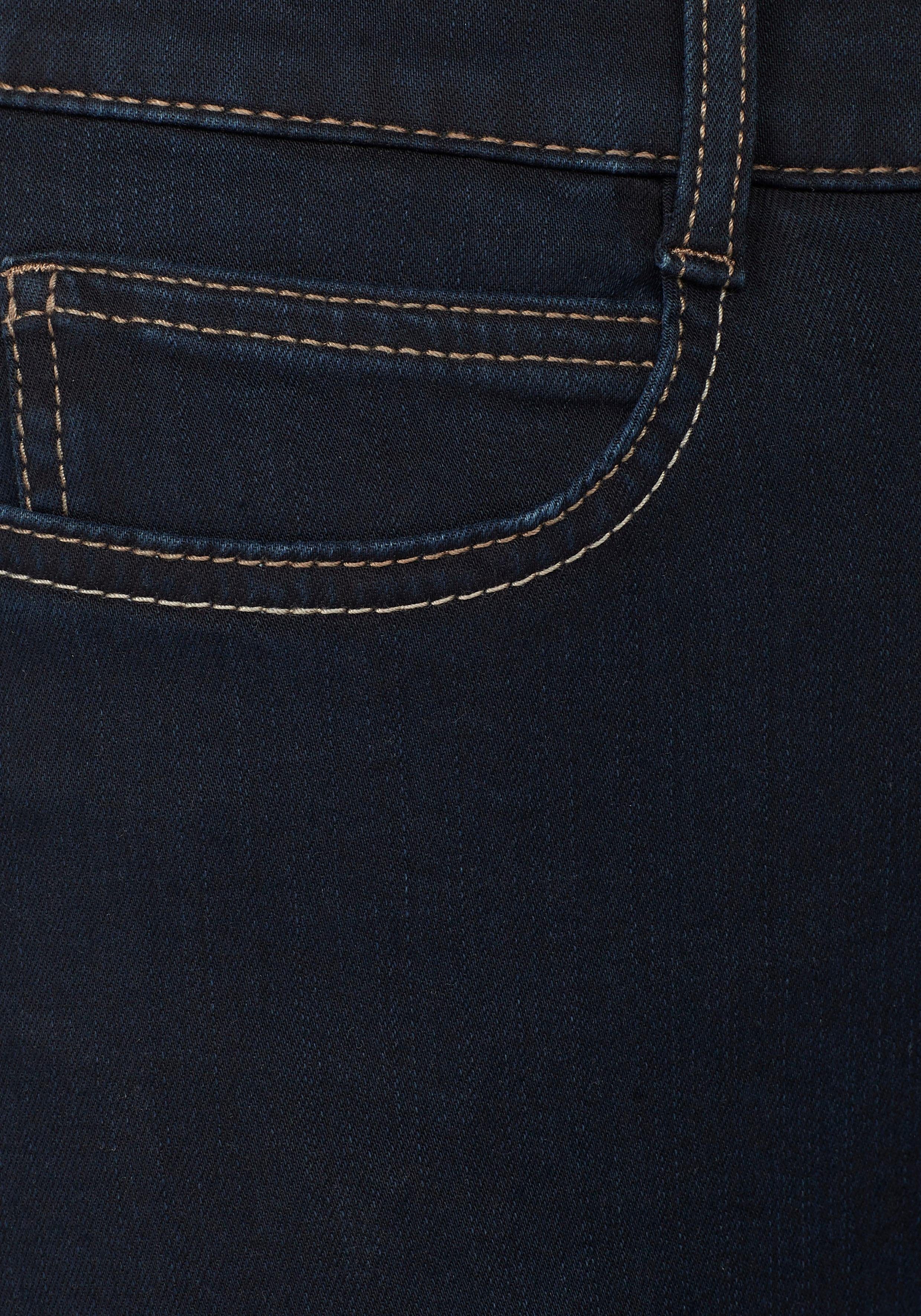 dark 5-Pocket-Jeans Angela rinsed blue Die MAC Schmale