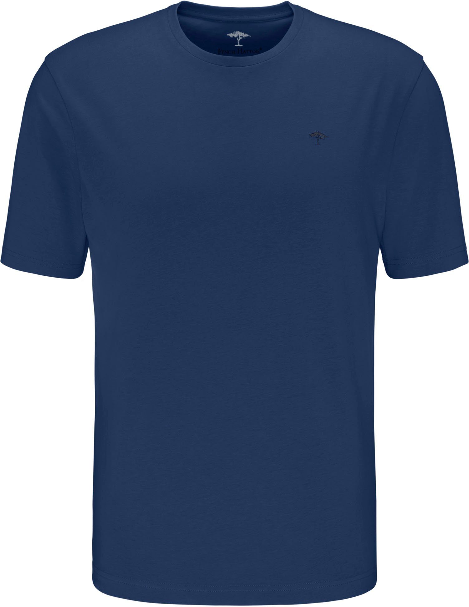 FYNCH-HATTON T-Shirt FYNCH-HATTON Basic T-Shirt dunkelblau unifarben (1-tlg)