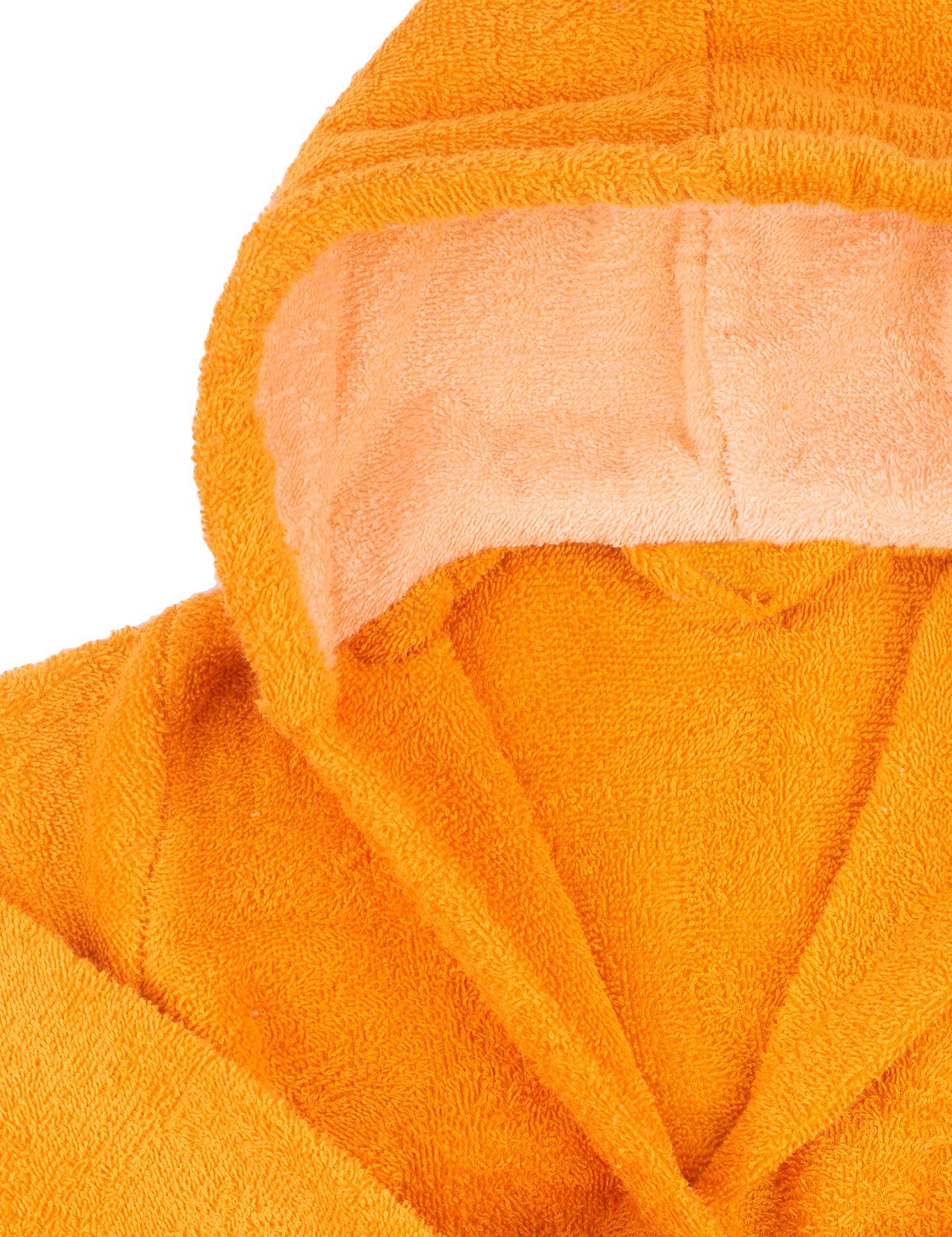 Ladeheid (D4/P6) LA40-103, 100% Baumwolle, aus Frottee Orange/Pfirsich Kapuze Baumwolle Bademantel Kinder Langform, Bademantel