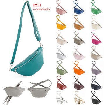 modamoda de Gürteltasche T211, Echtleder Handmade in Italy