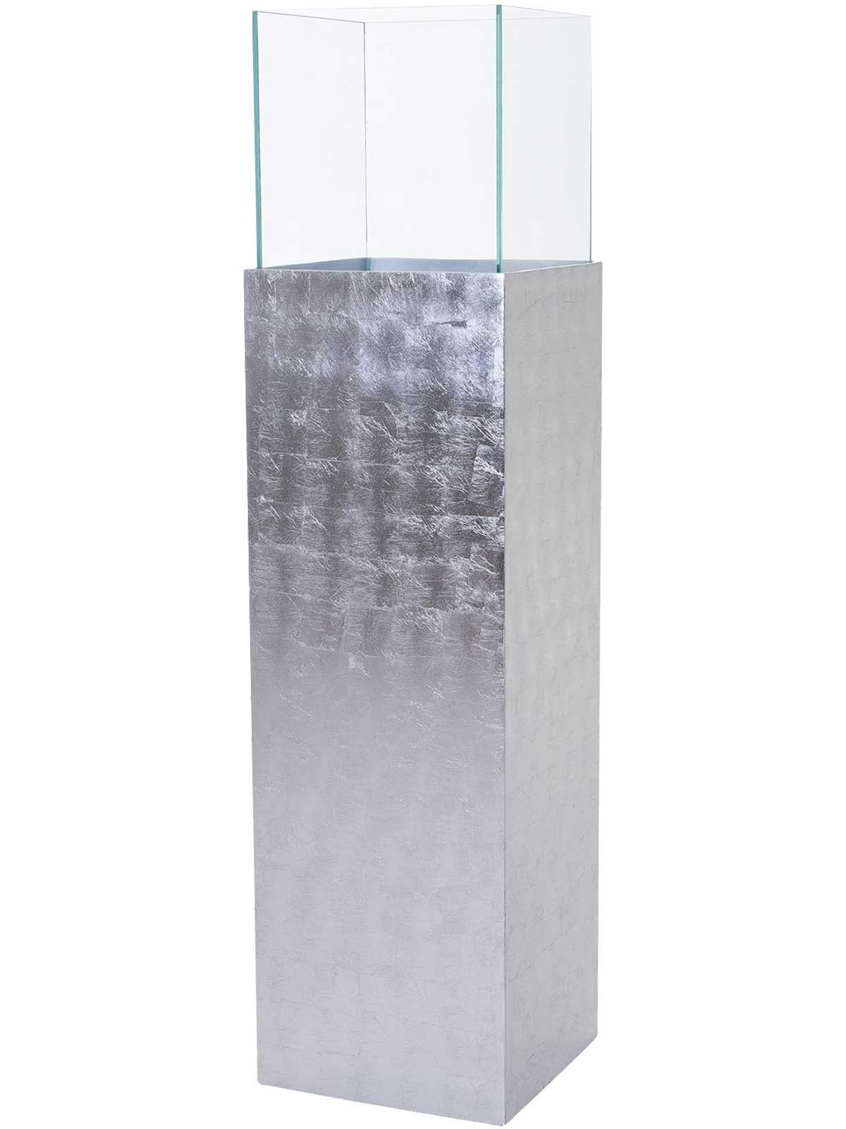 VIVANNO Bodenwindlicht Alu-Verbund CANDELA Rechteckig - Blattsilber Blattoptik Hochglanz (1 St), 25x25x100 cm